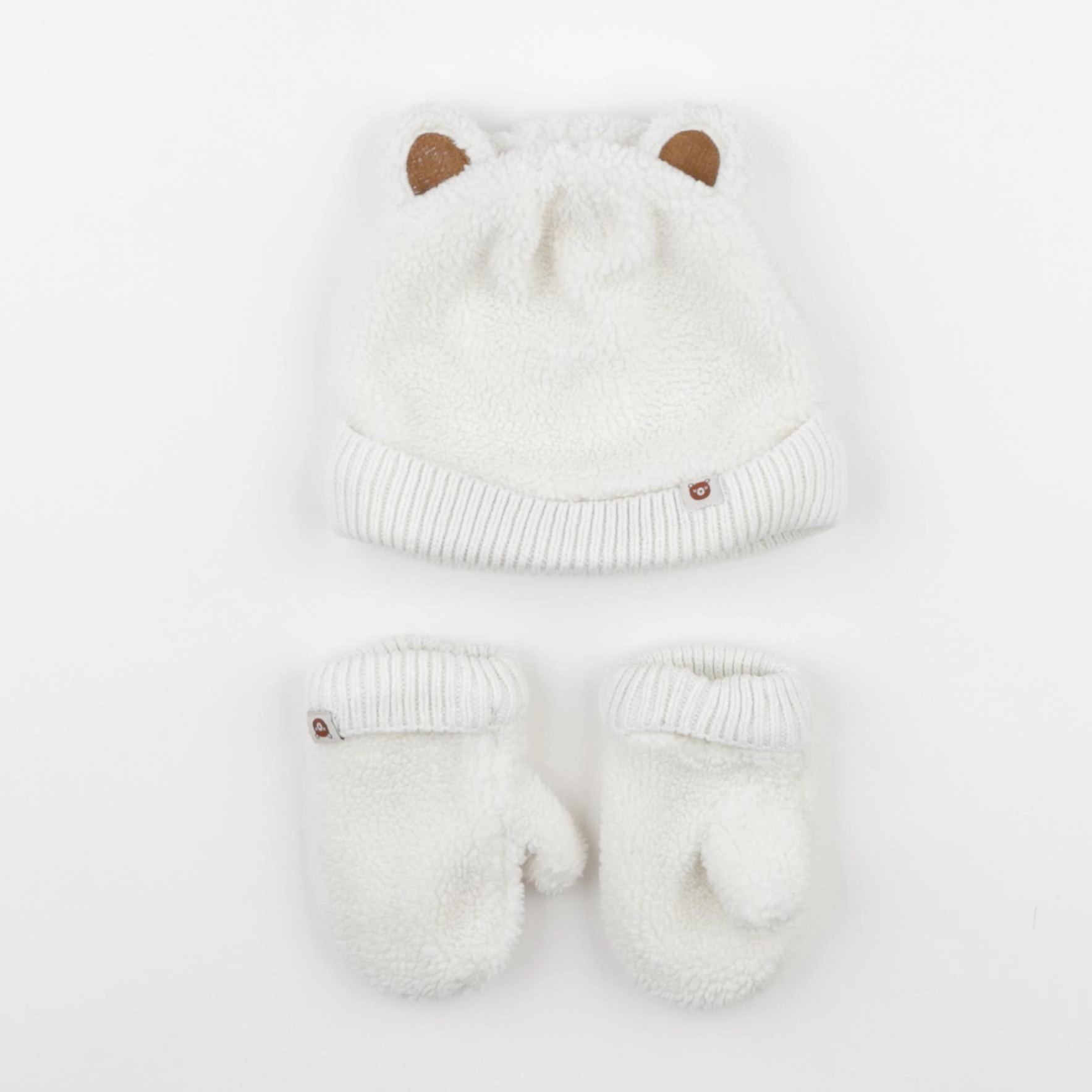 Vertbaudet - ensemble bonnet/moufles blanc - 24/36 mois