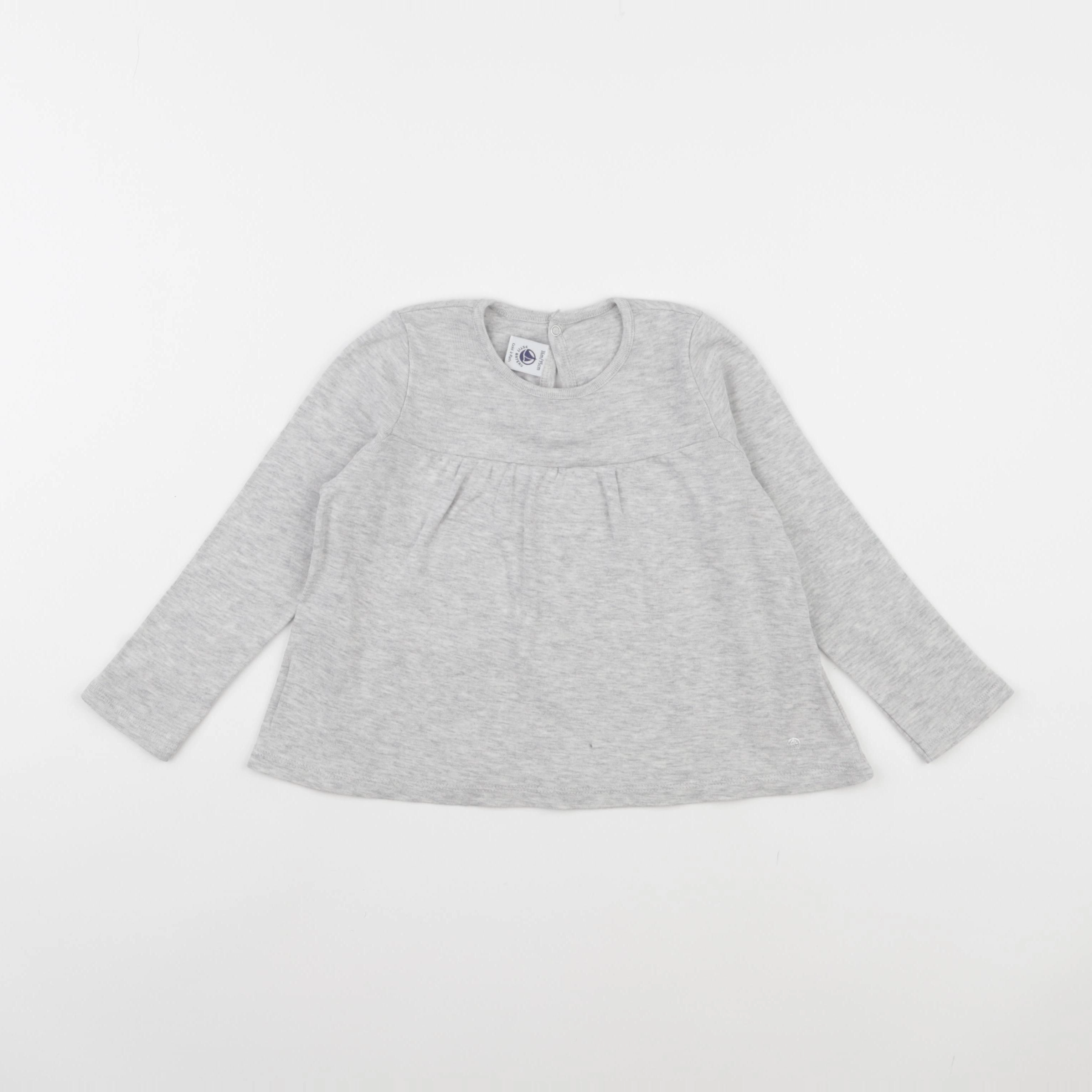Petit Bateau - tee-shirt gris - 36 mois