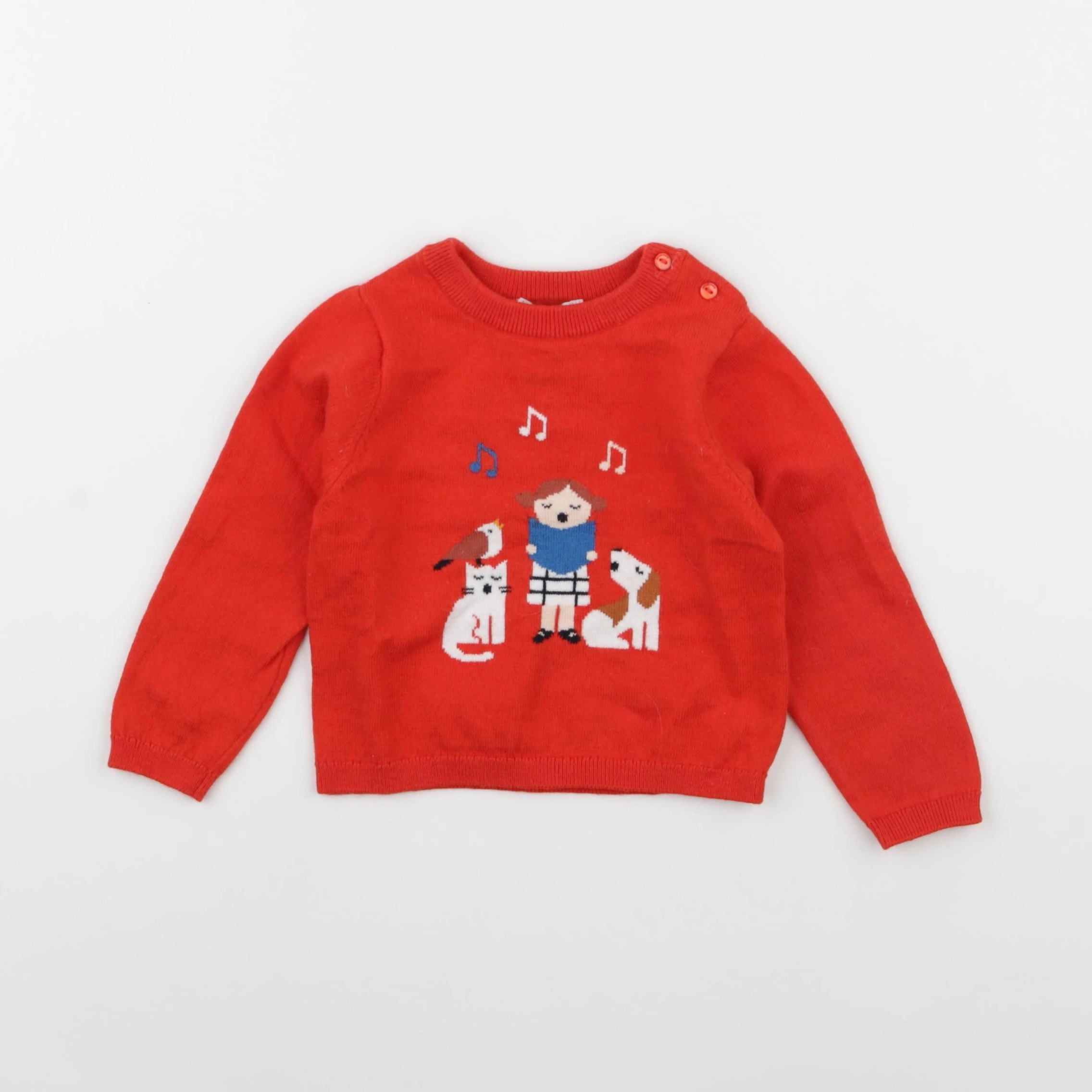 Jacadi - pull rouge - 18 mois