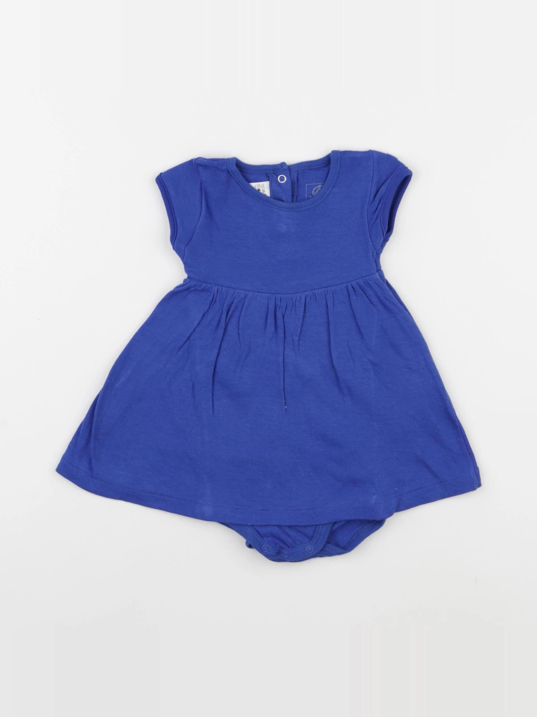 Petit Bateau - body robe bleu - 6 mois