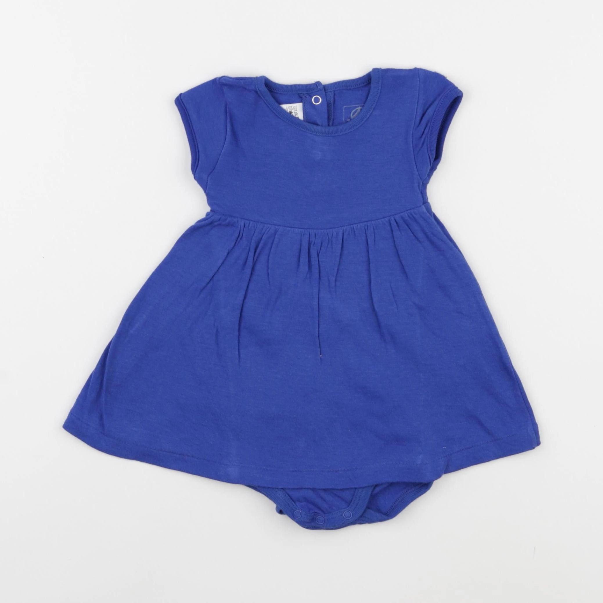 Petit Bateau - body robe bleu - 6 mois