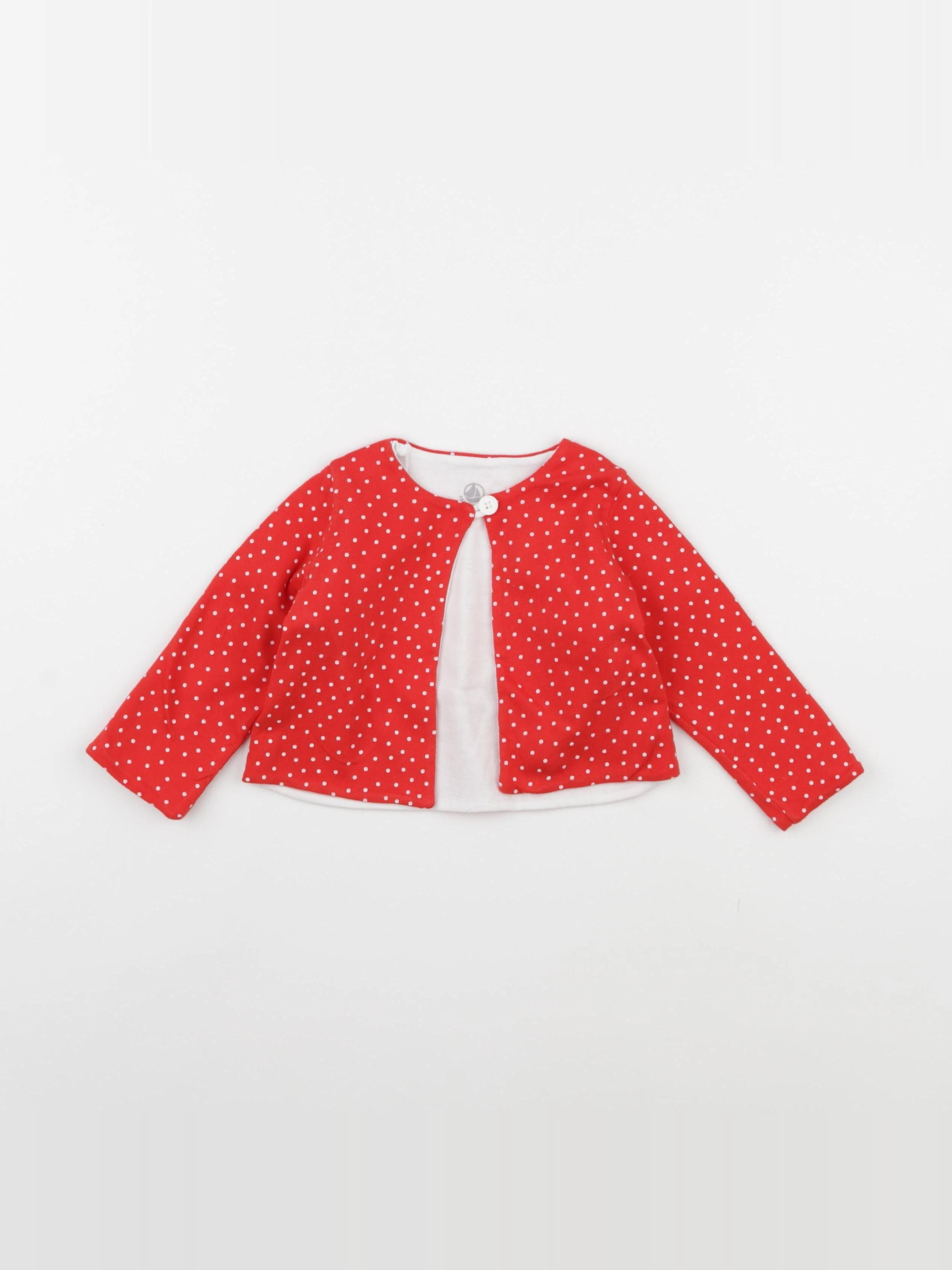 Petit Bateau - gilet rouge - 6 mois