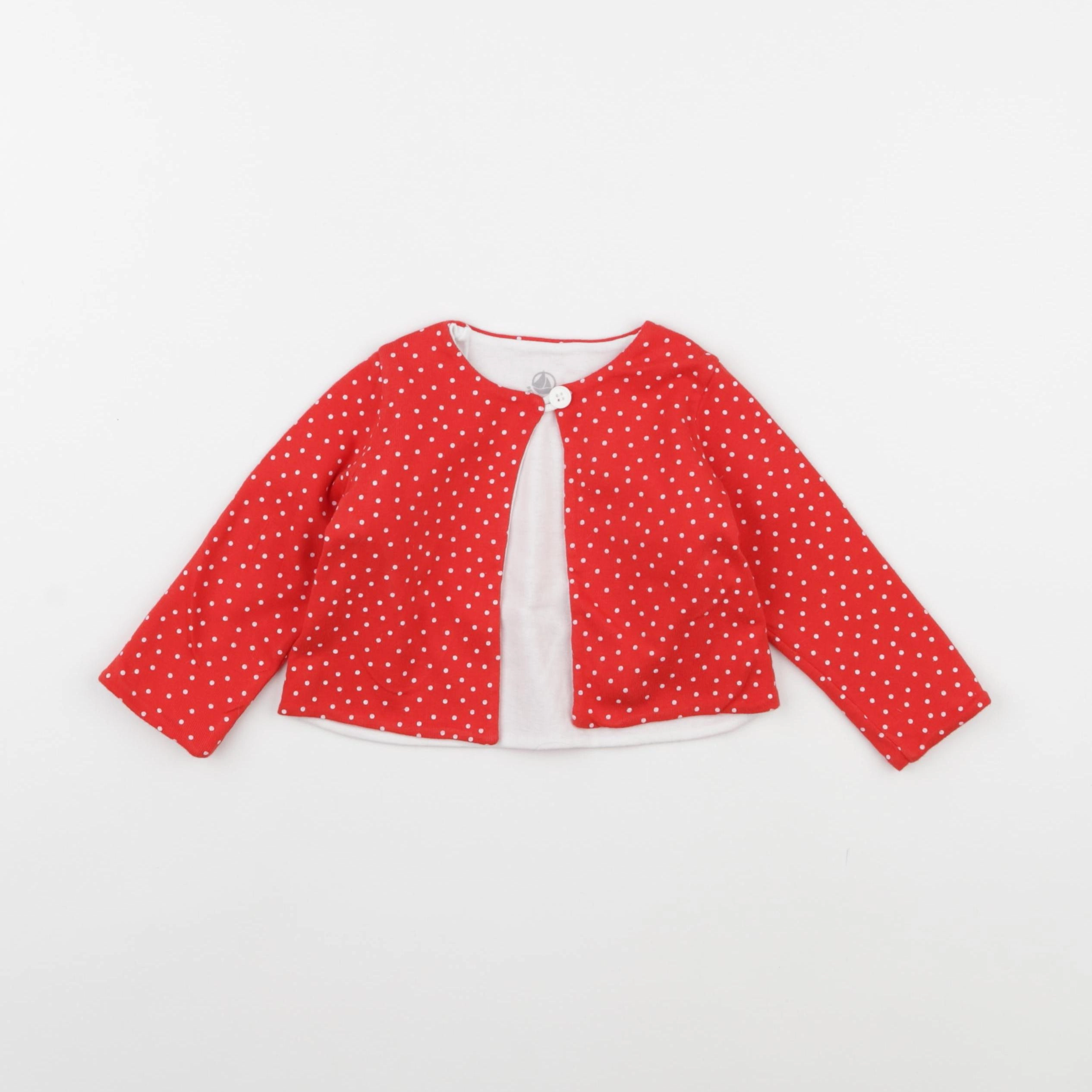 Petit Bateau - gilet rouge - 6 mois