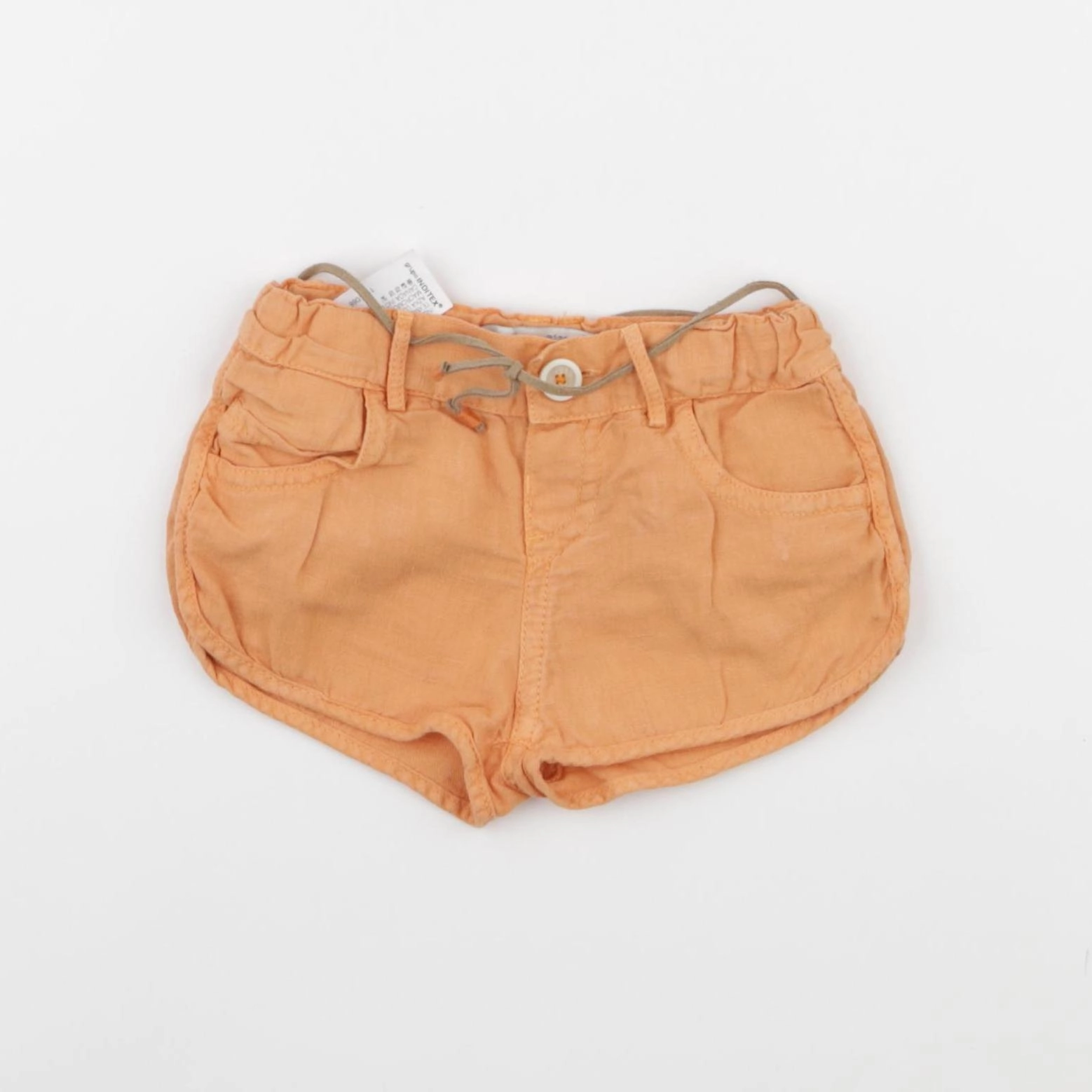 Zara - short orange - 6/9 mois