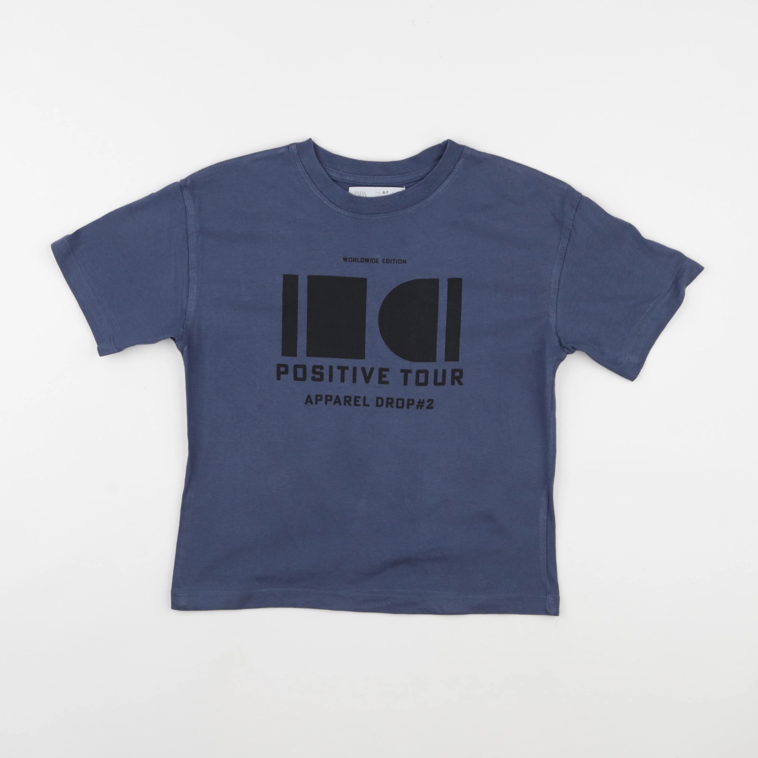 Zara - tee-shirt imprimé au dos bleu - 6/7 ans