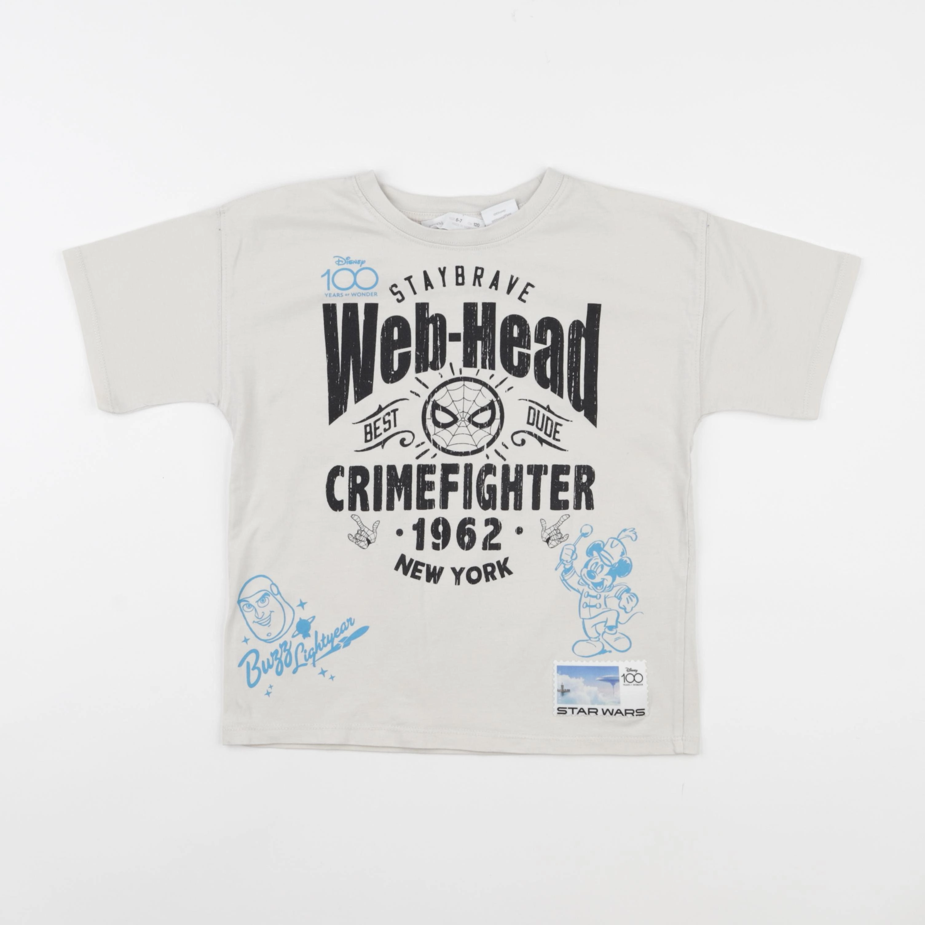 Zara - tee-shirt imprimé au dos beige - 6/7 ans