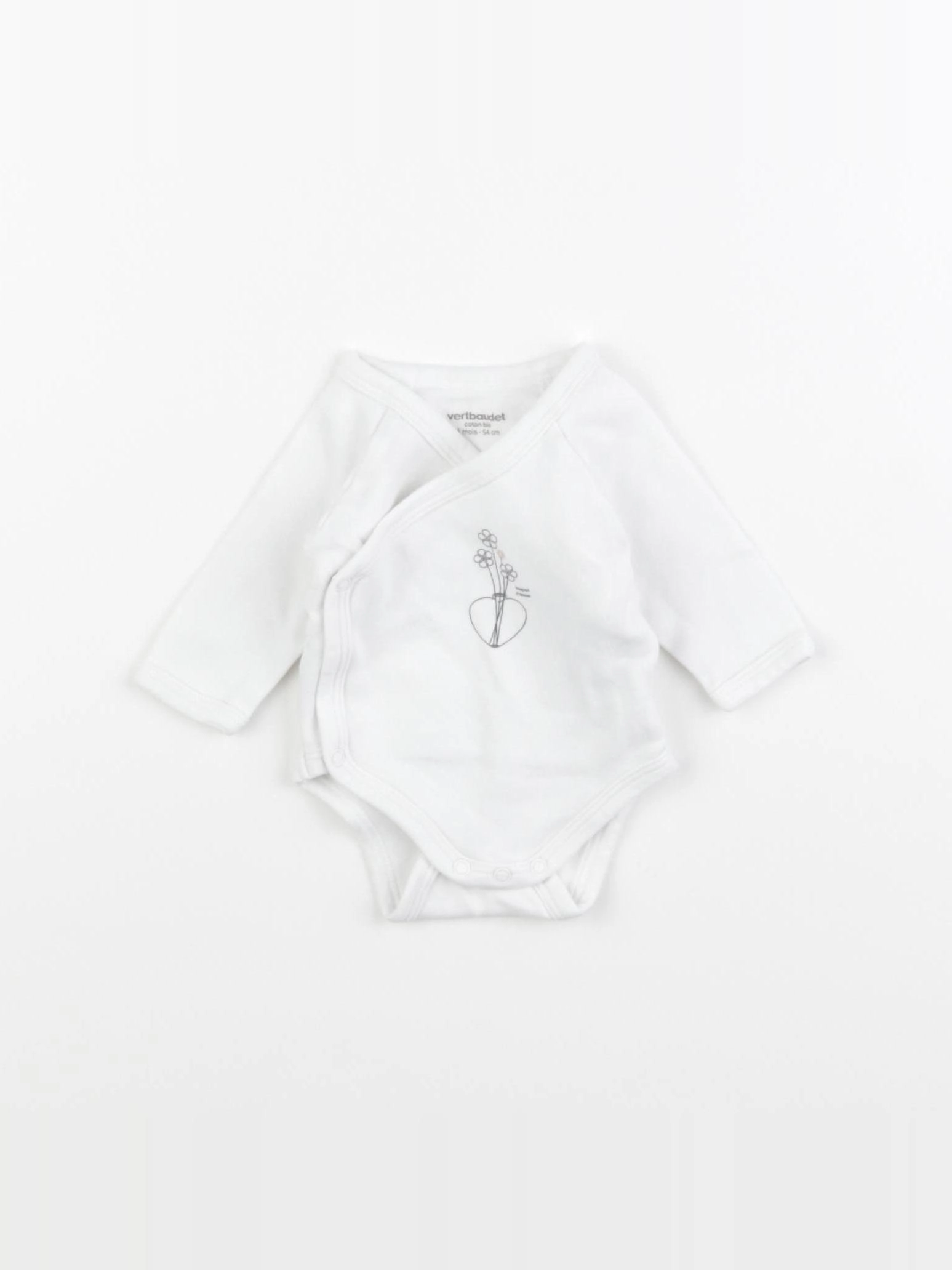 Vertbaudet - body blanc - 1 mois