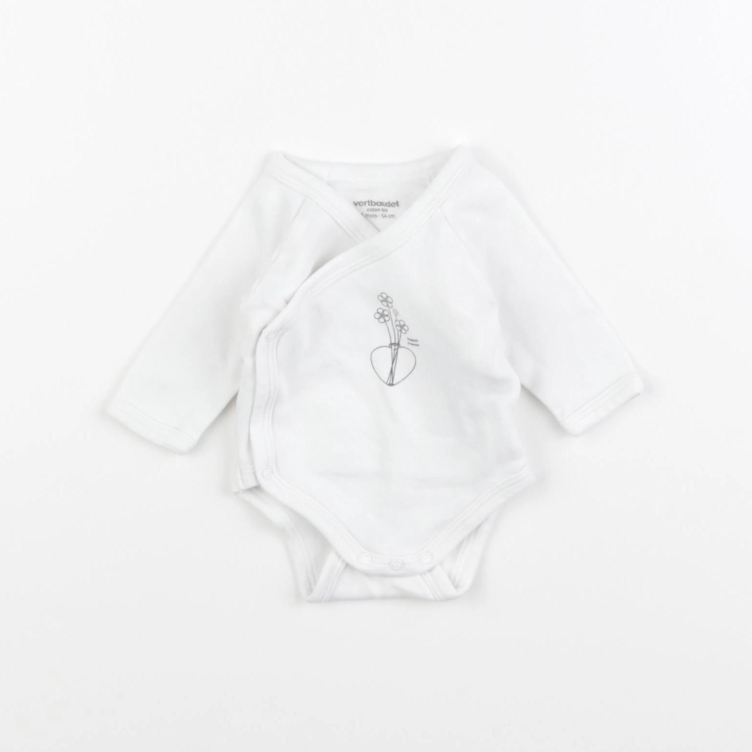 Vertbaudet - body blanc - 1 mois