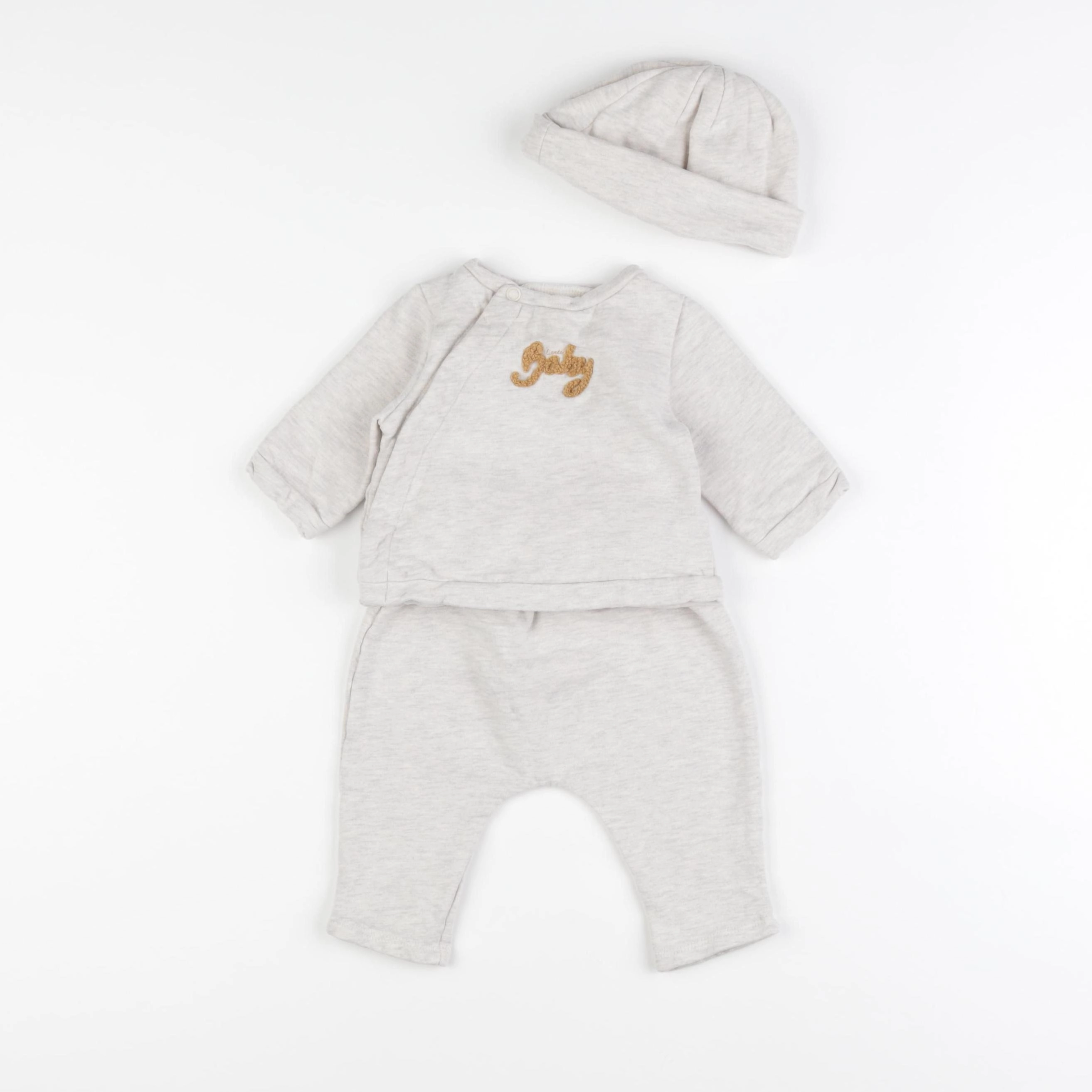Vertbaudet - ensemble beige - 1 mois