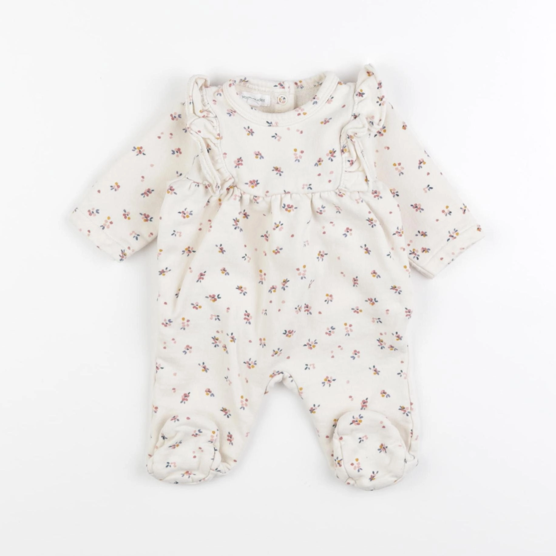 Vertbaudet - pyjama coton beige - 1 mois