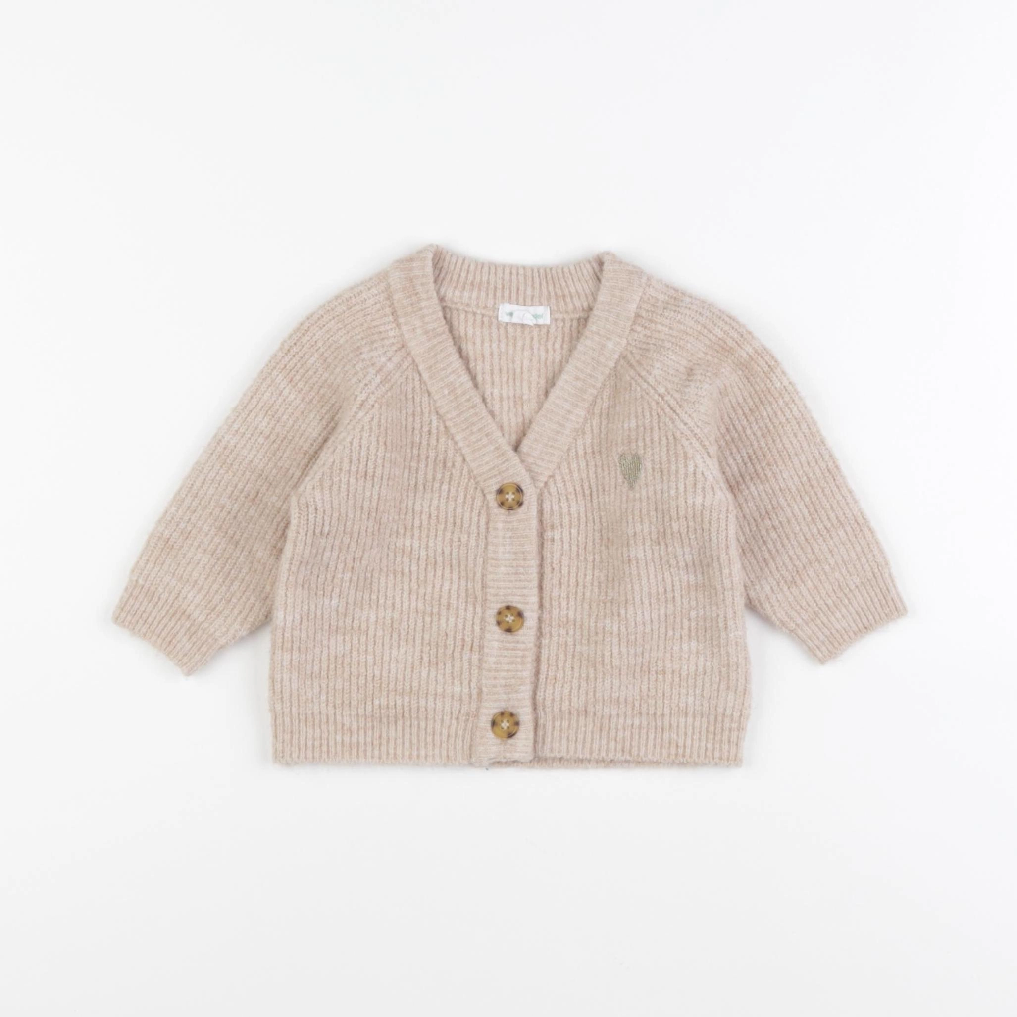 Vertbaudet - gilet beige - 3 mois