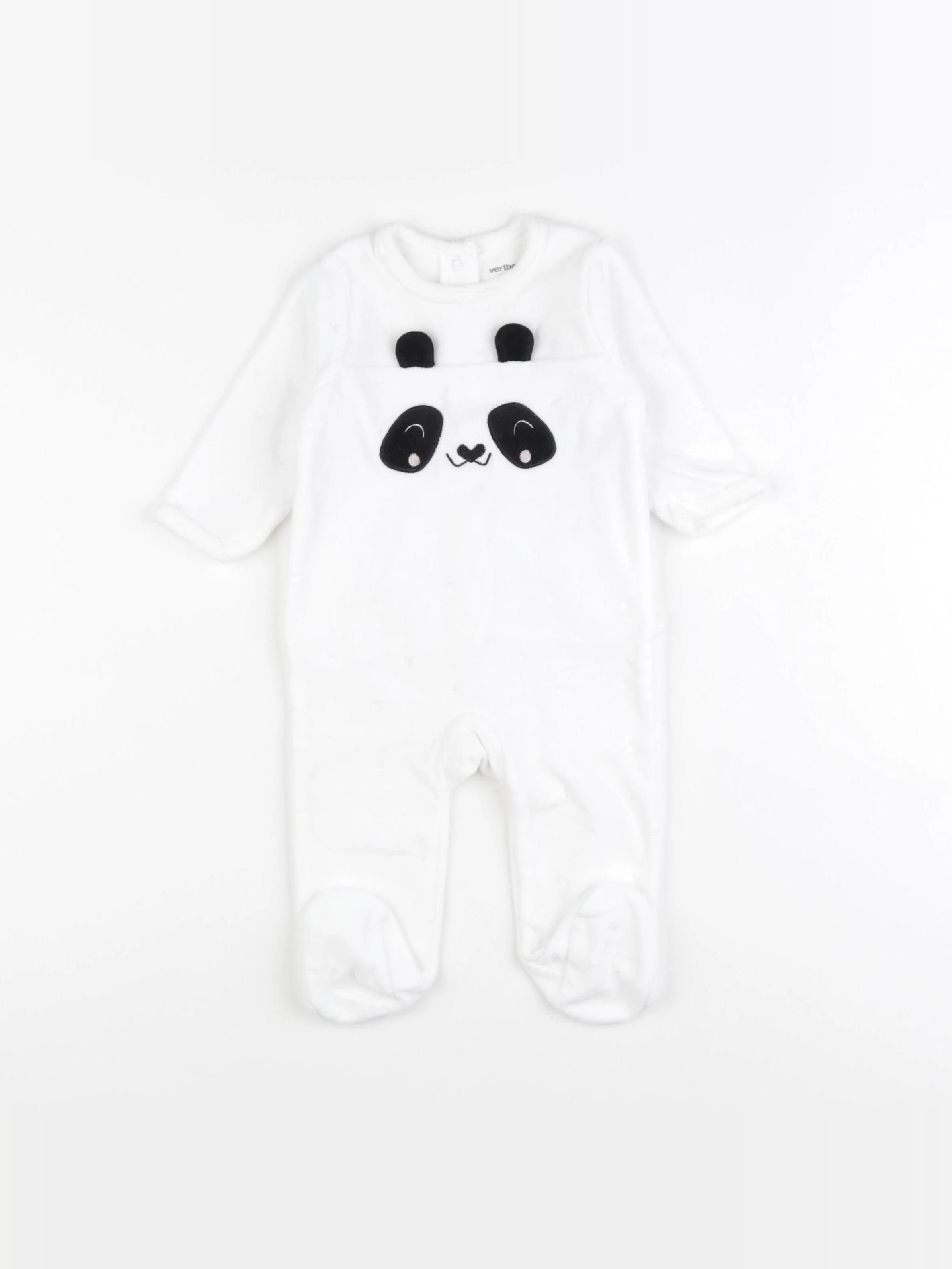 Vertbaudet - pyjama velours blanc - 6 mois