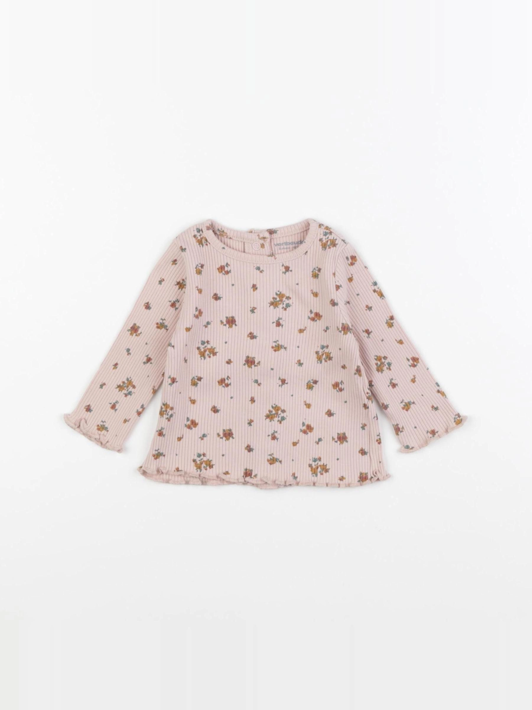 Vertbaudet - tee-shirt rose - 3 mois