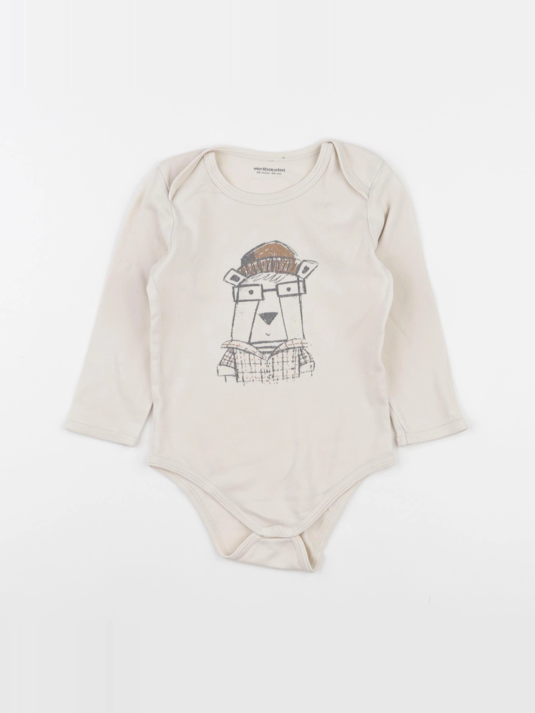 Vertbaudet - body beige - 36 mois