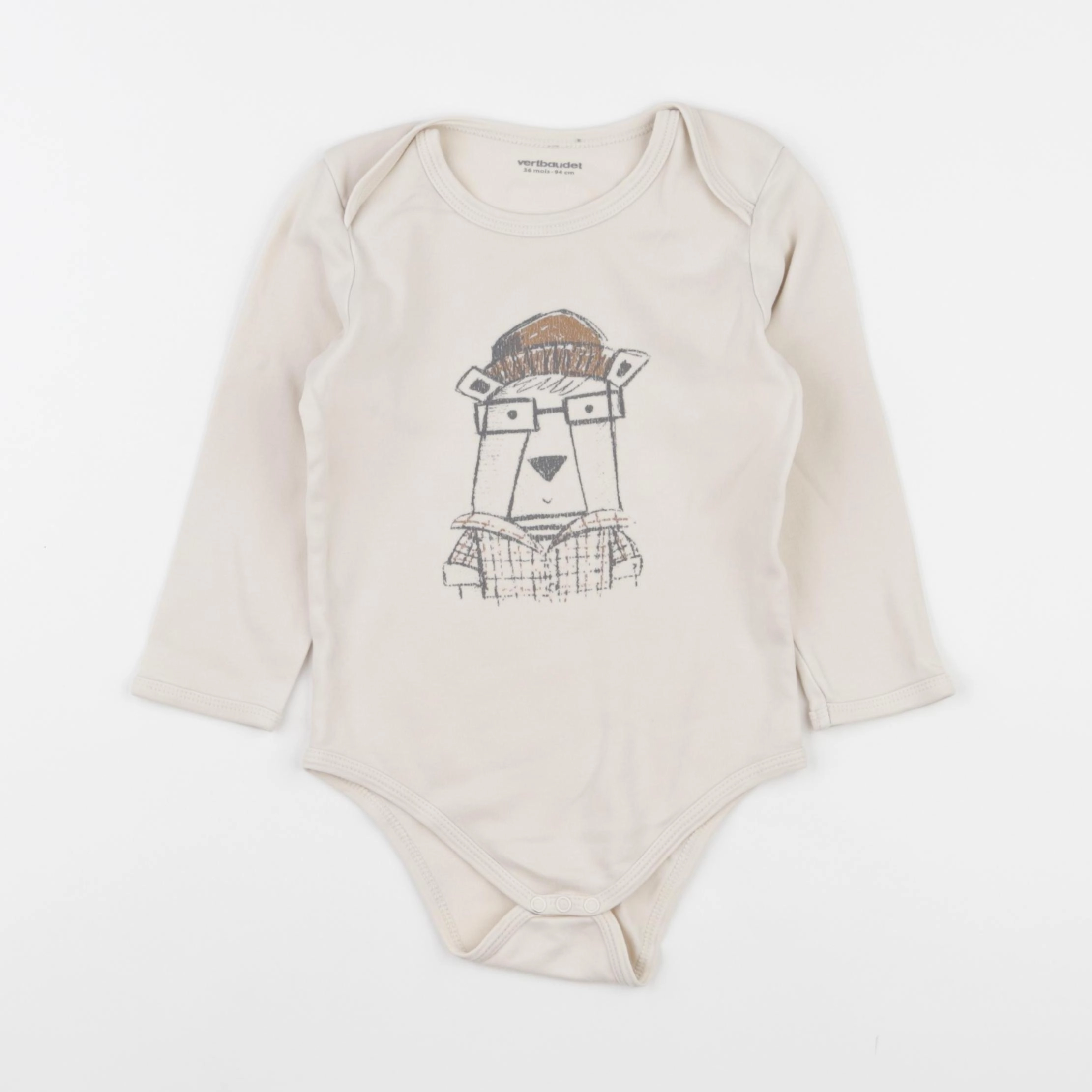 Vertbaudet - body beige - 36 mois