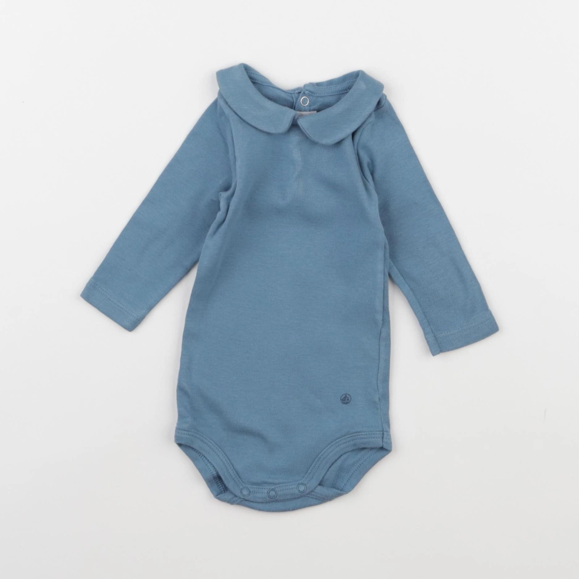 Petit Bateau - body à col bleu - 3 mois