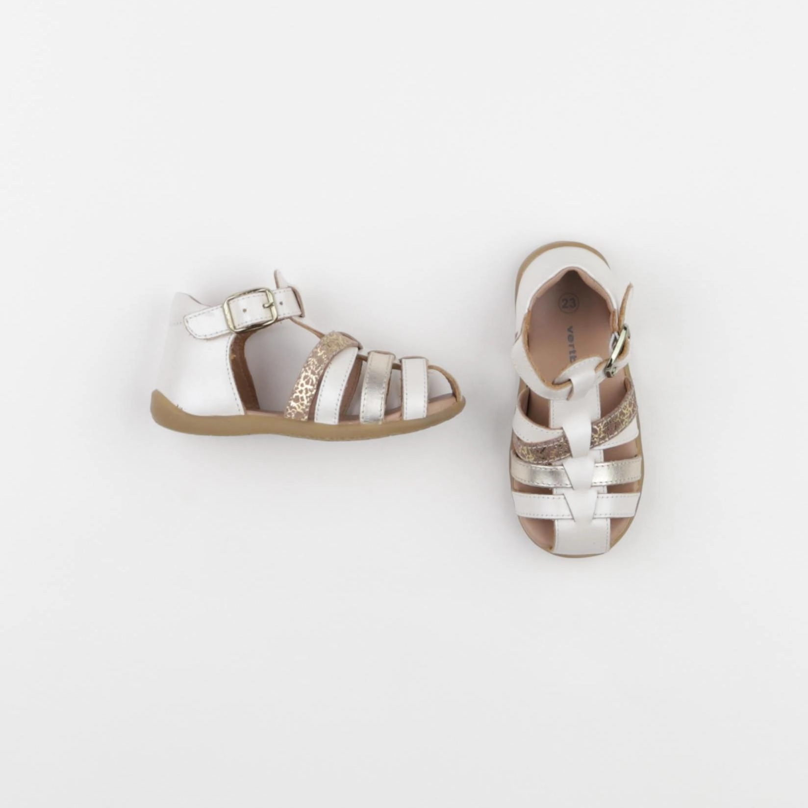 Vertbaudet - sandales beige, or - pointure 23
