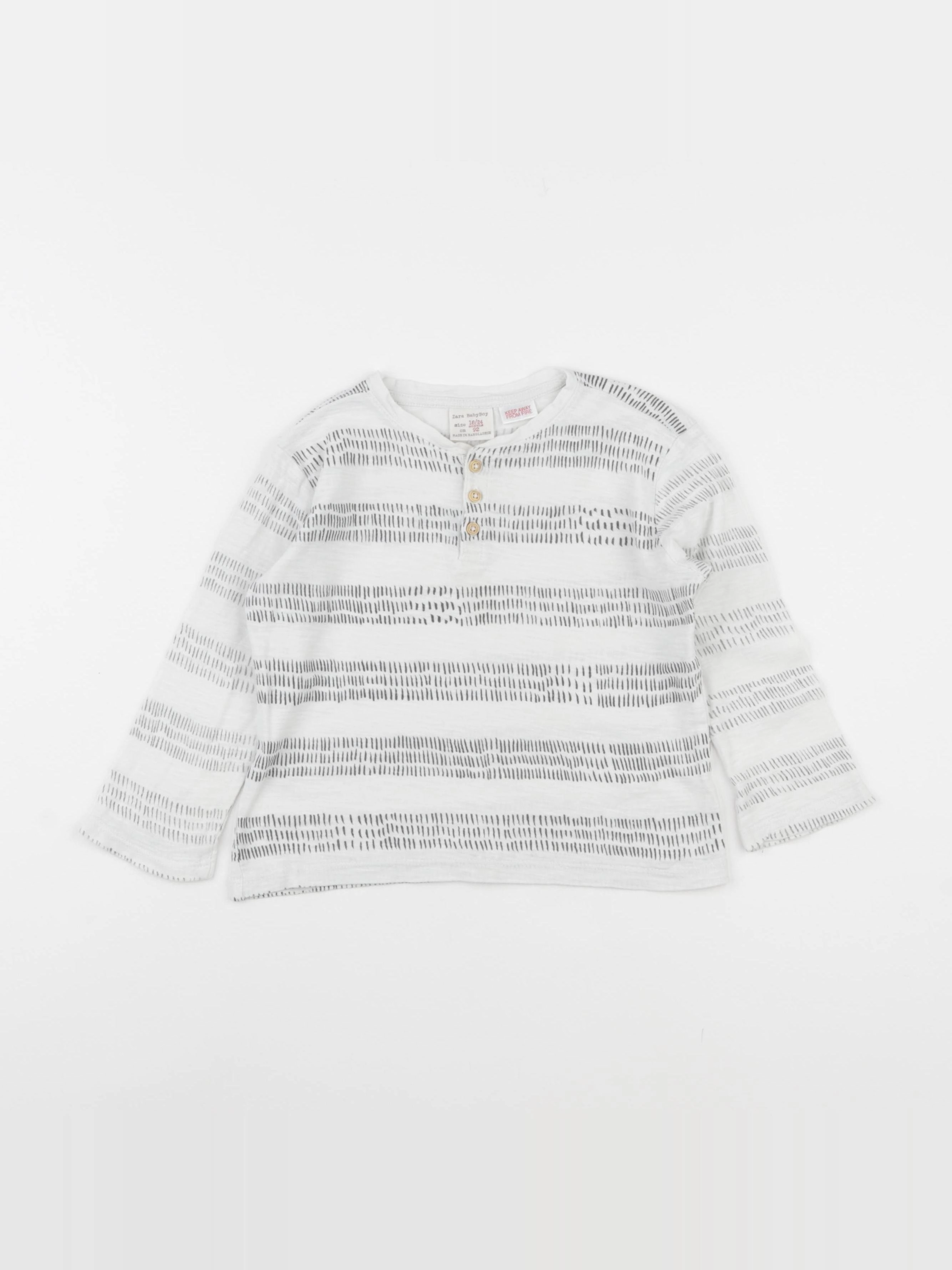 Zara - tee-shirt blanc, gris - 18/24 mois