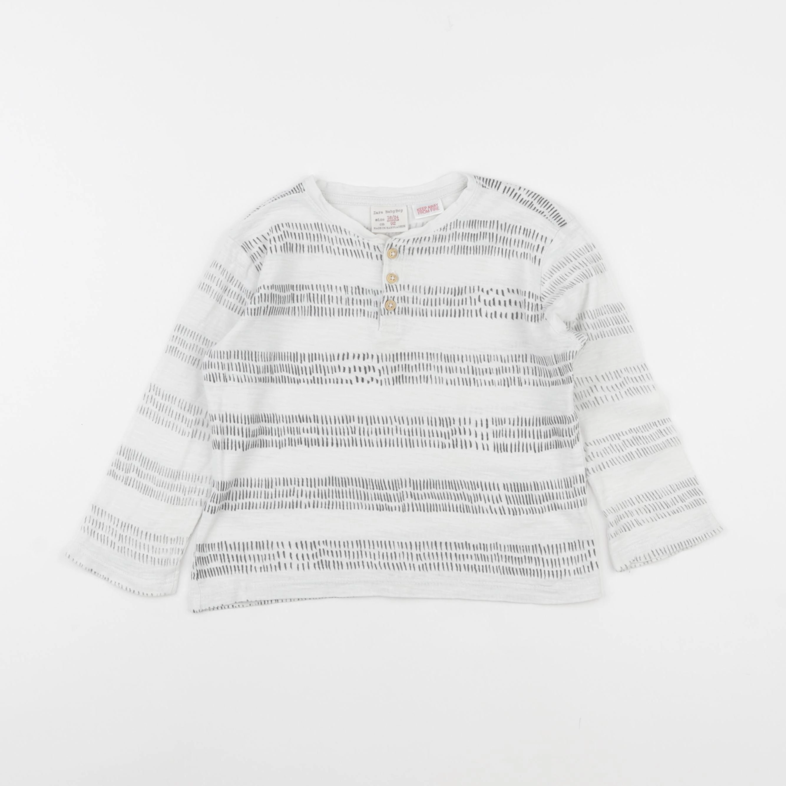 Zara - tee-shirt blanc, gris - 18/24 mois