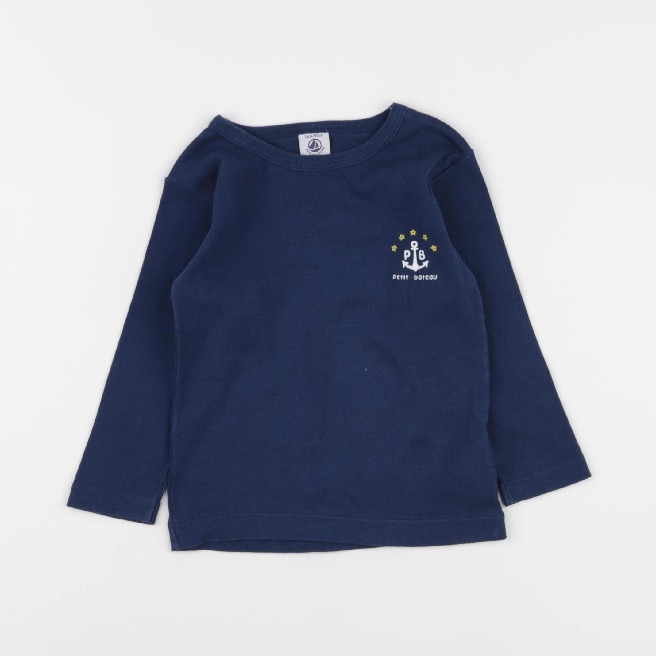 Petit Bateau - maillot de corps bleu - 3 ans
