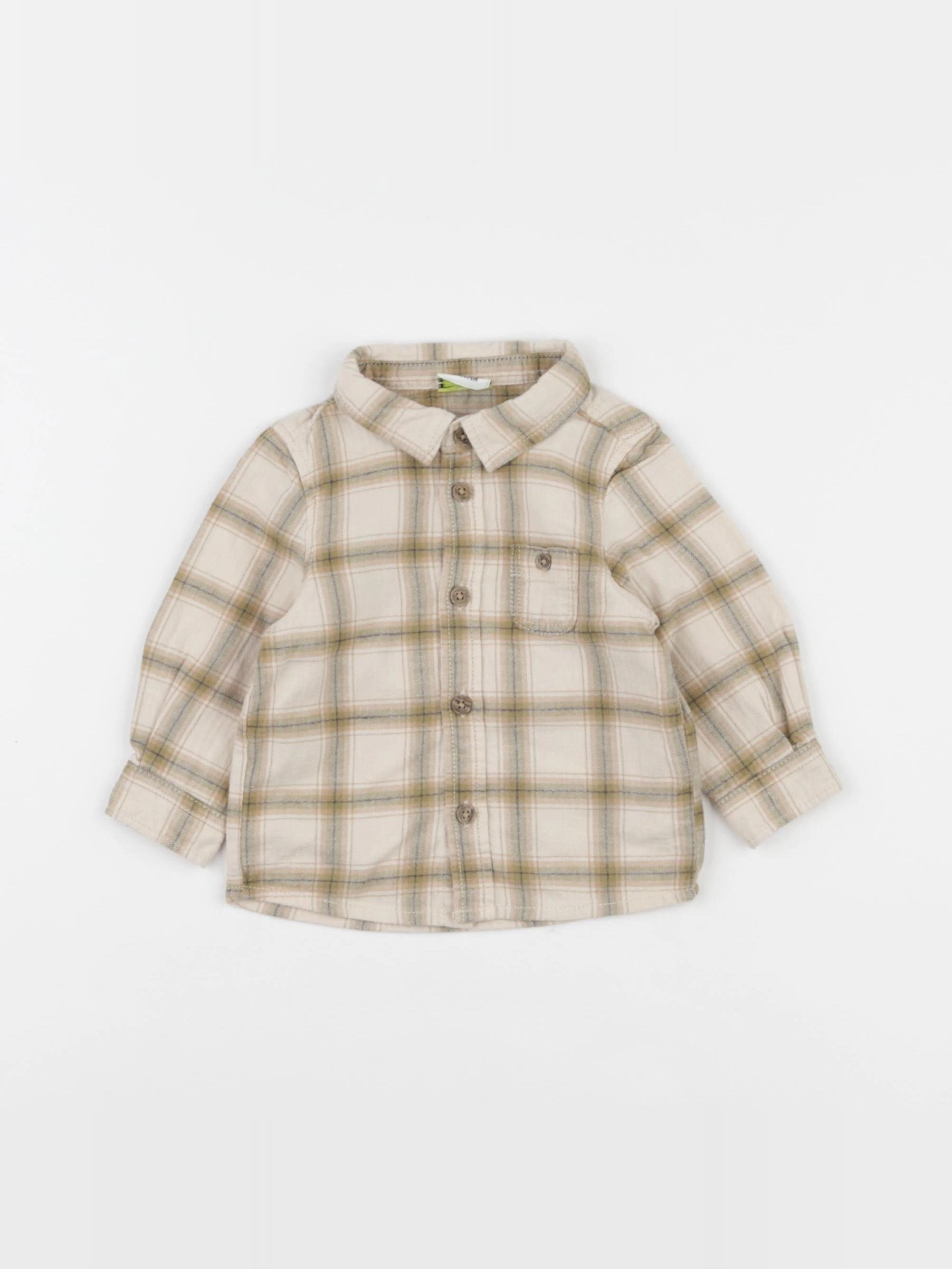 Tape à l'oeil - chemise beige, vert - 3 mois