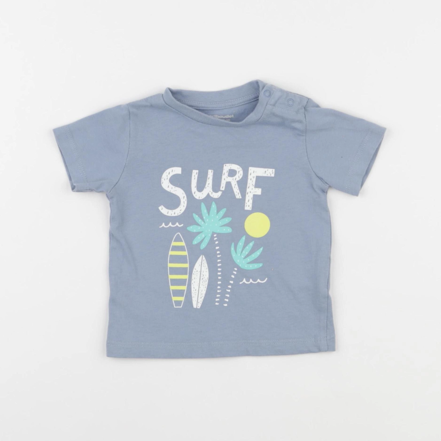 Vertbaudet - tee-shirt bleu - 6 mois