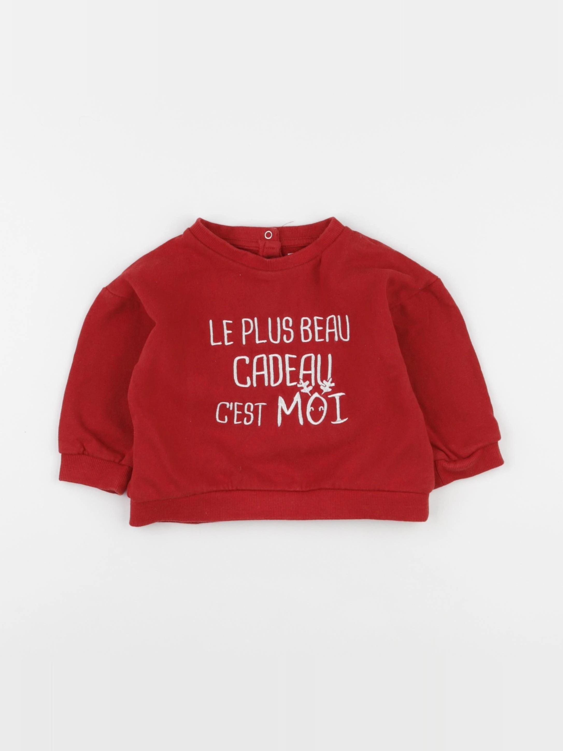 Vertbaudet - sweat rouge - 18 mois