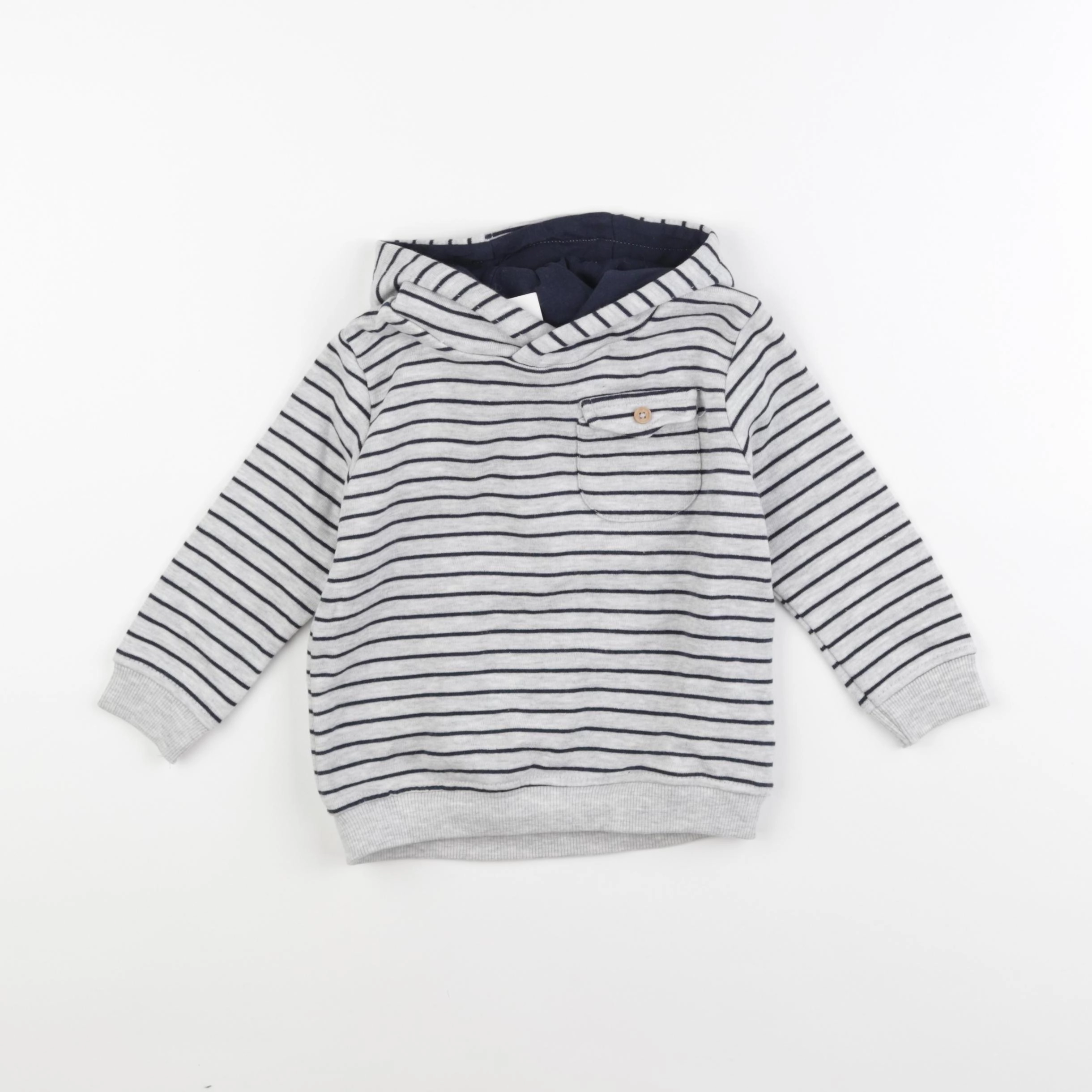 Zara - sweat gris, bleu - 12/18 mois