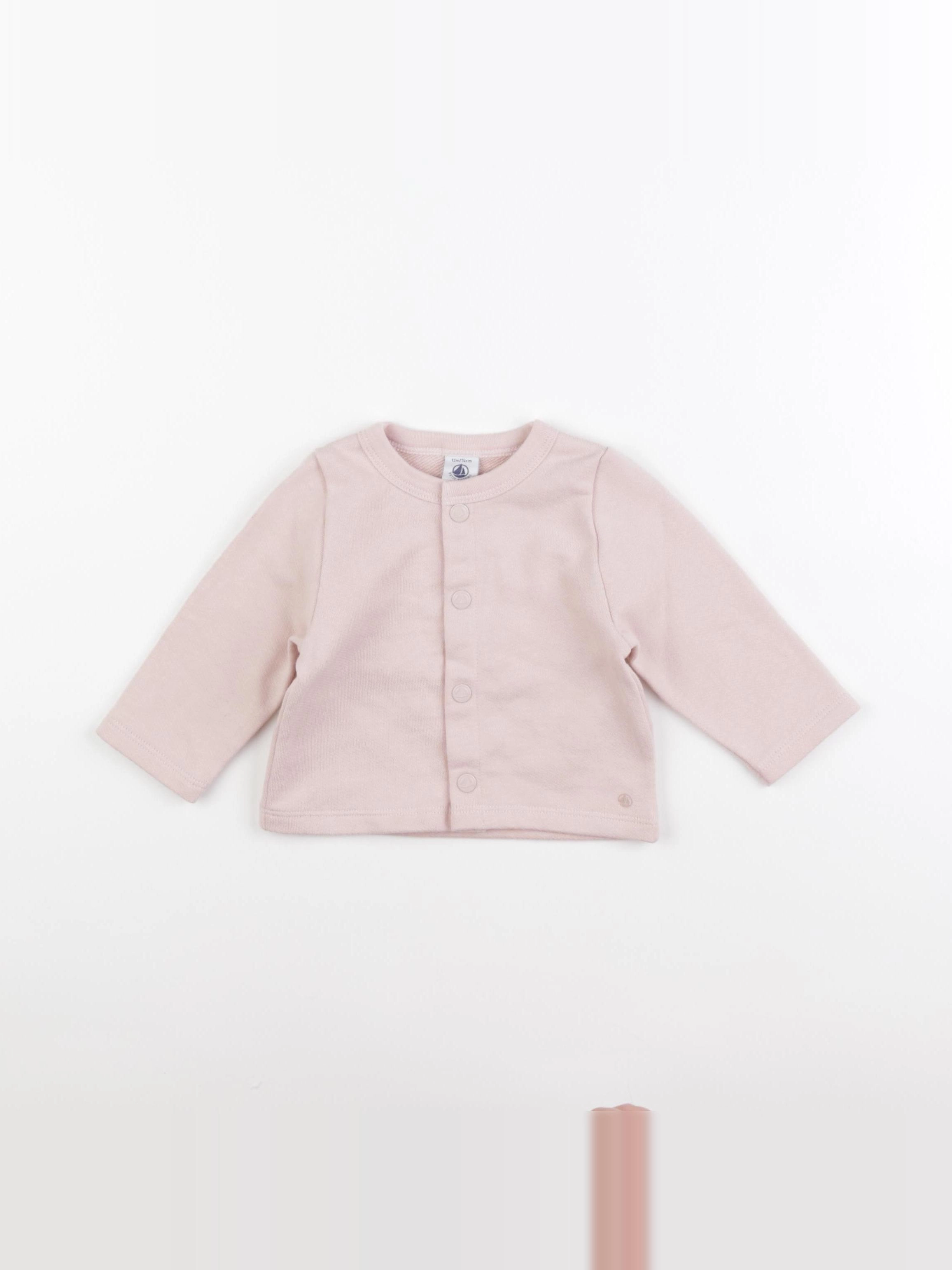 Petit Bateau - gilet rose - 12 mois