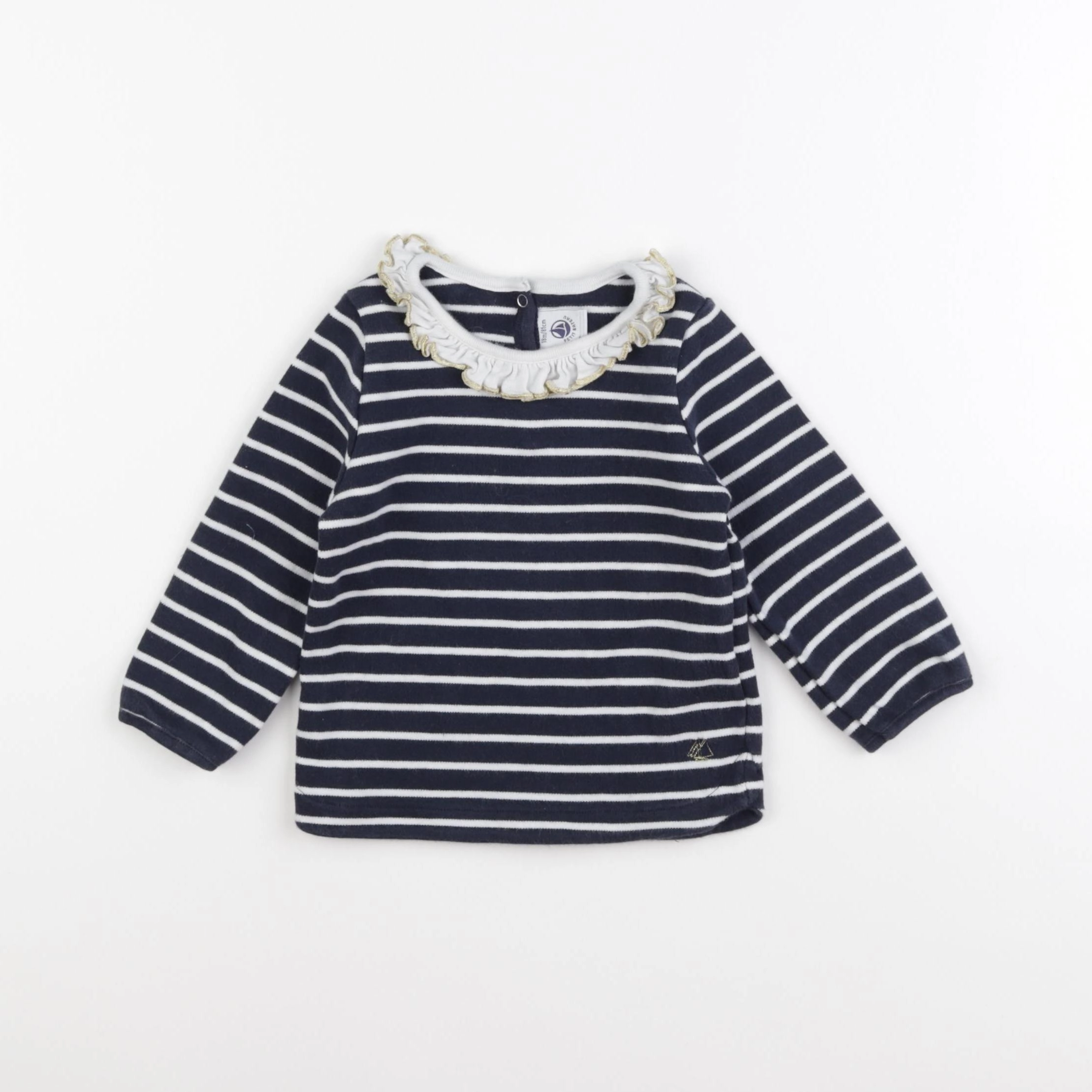 Petit Bateau - tee-shirt bleu, blanc - 18 mois