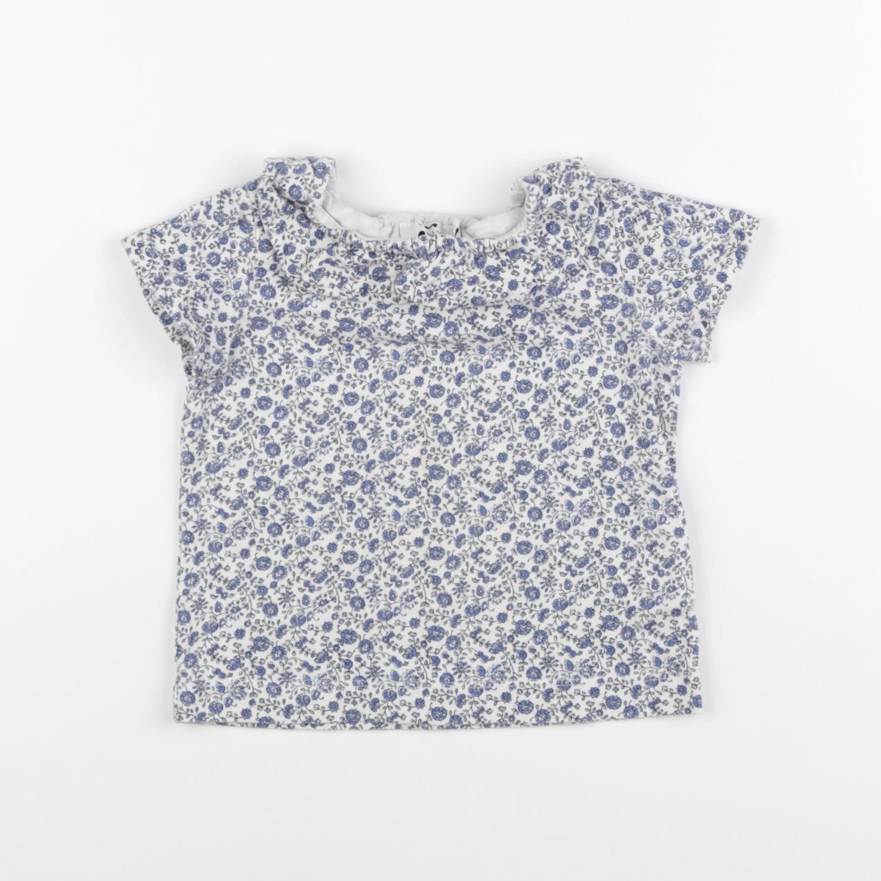 Cyrillus - tee-shirt blanc, bleu - 24 mois