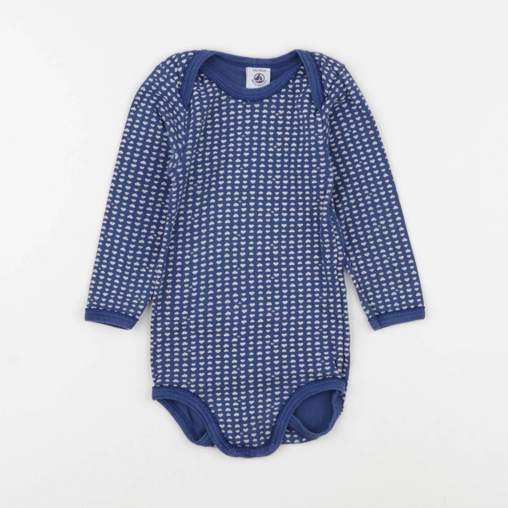 Petit Bateau - body bleu - 24 mois