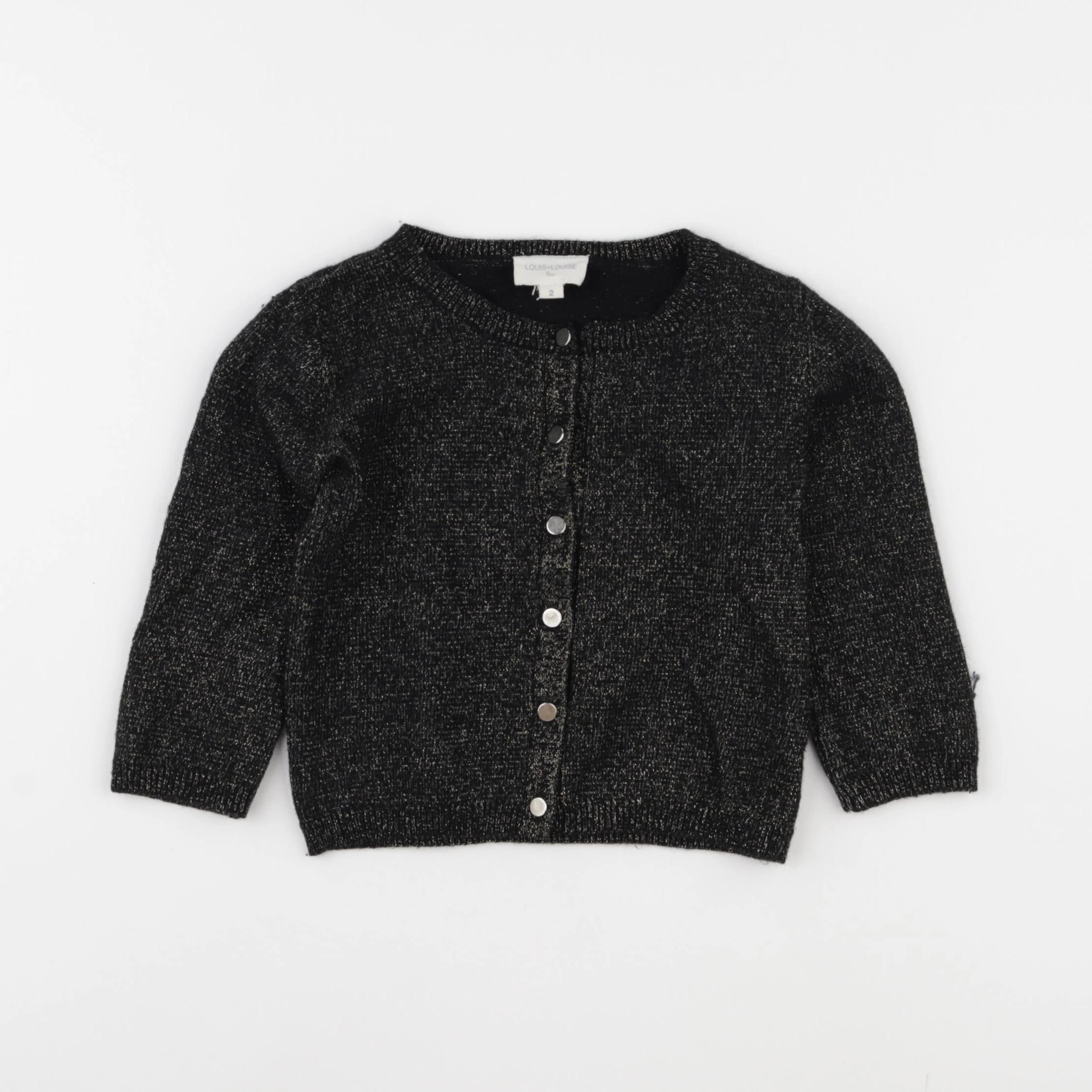 Louis Louise - gilet noir, or - 2 ans