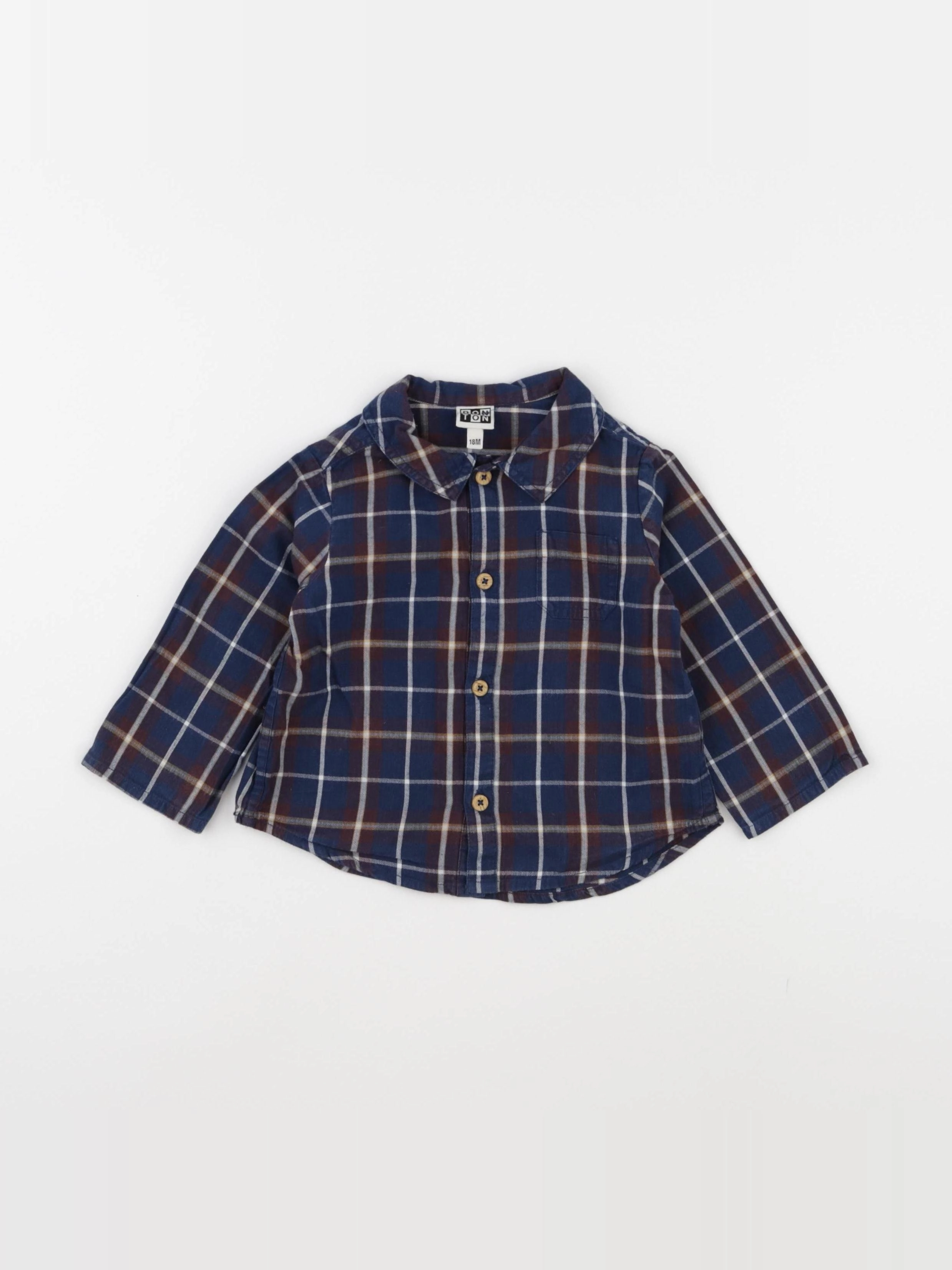 Bonton - chemise bleu - 18 mois