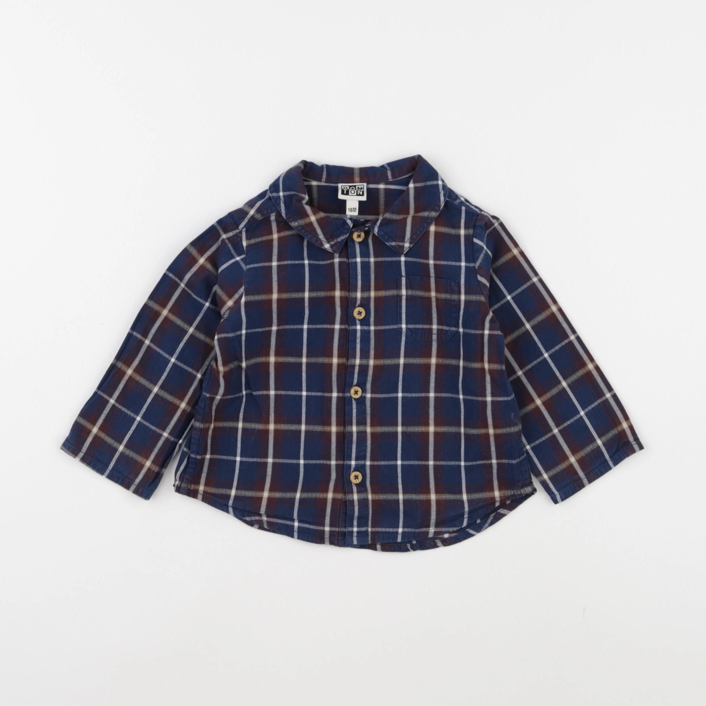 Bonton - chemise bleu - 18 mois