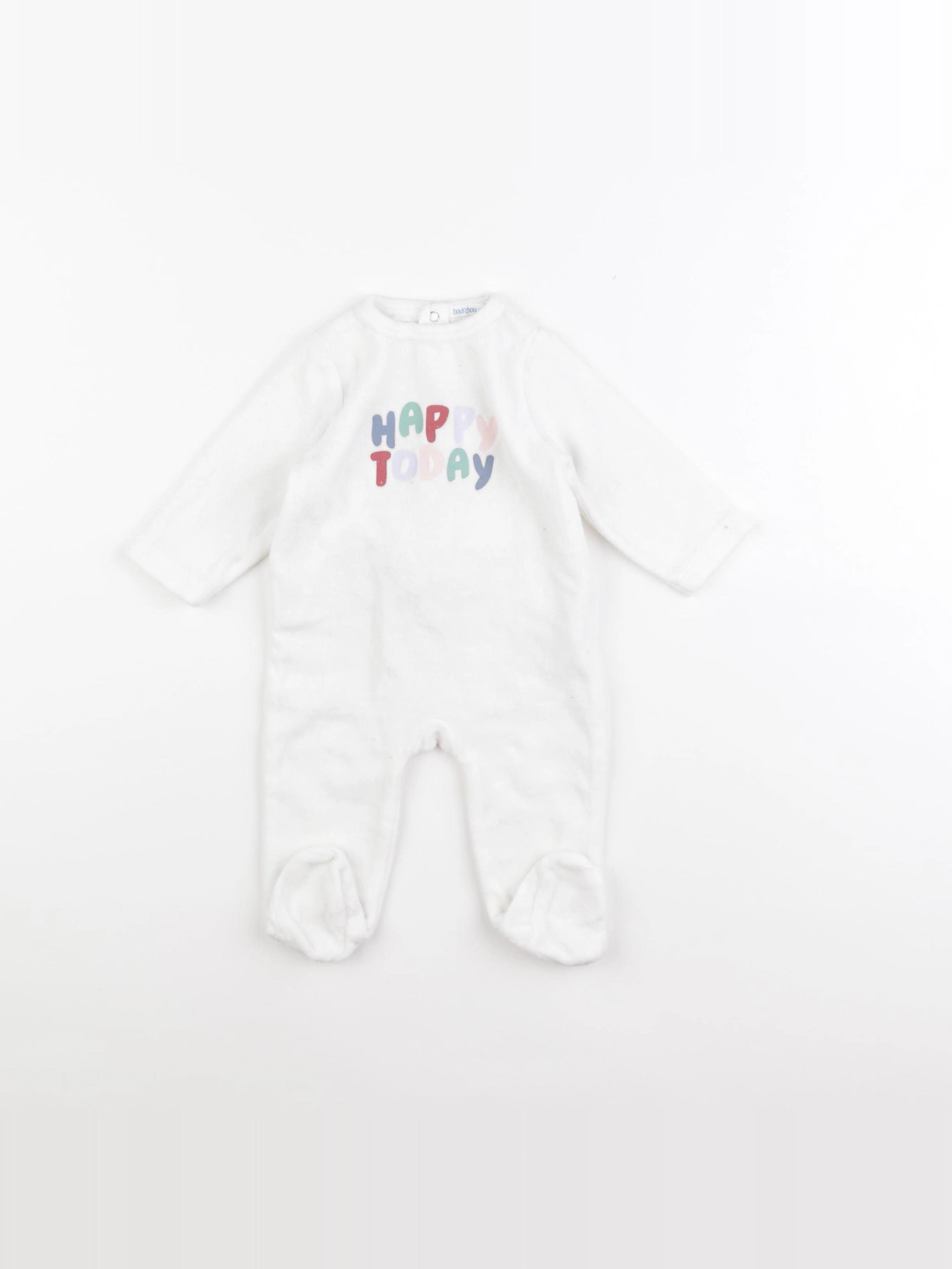 Boutchou - pyjama velours blanc - 3 mois