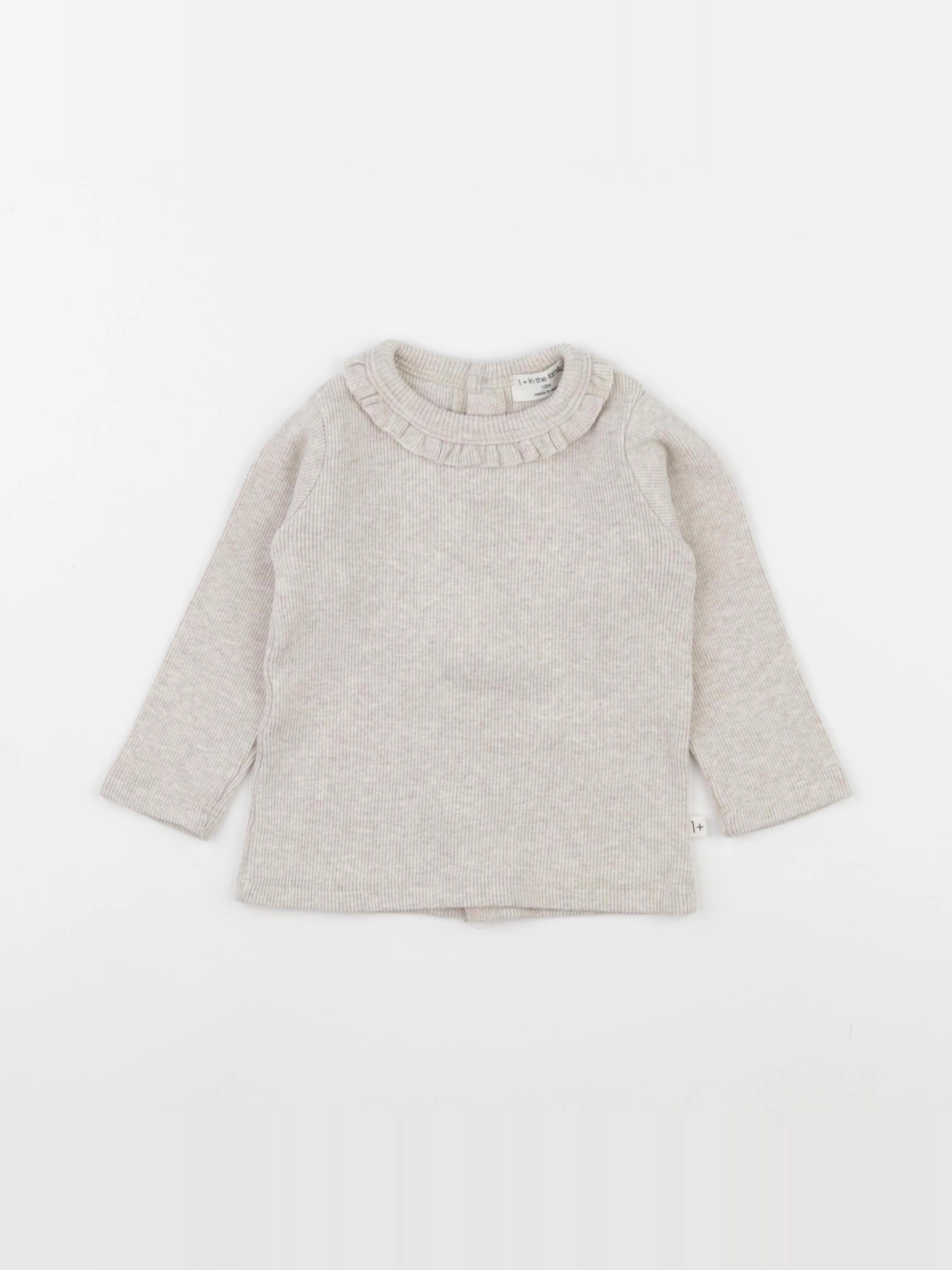 1+ In the family - tee-shirt beige - 12 mois