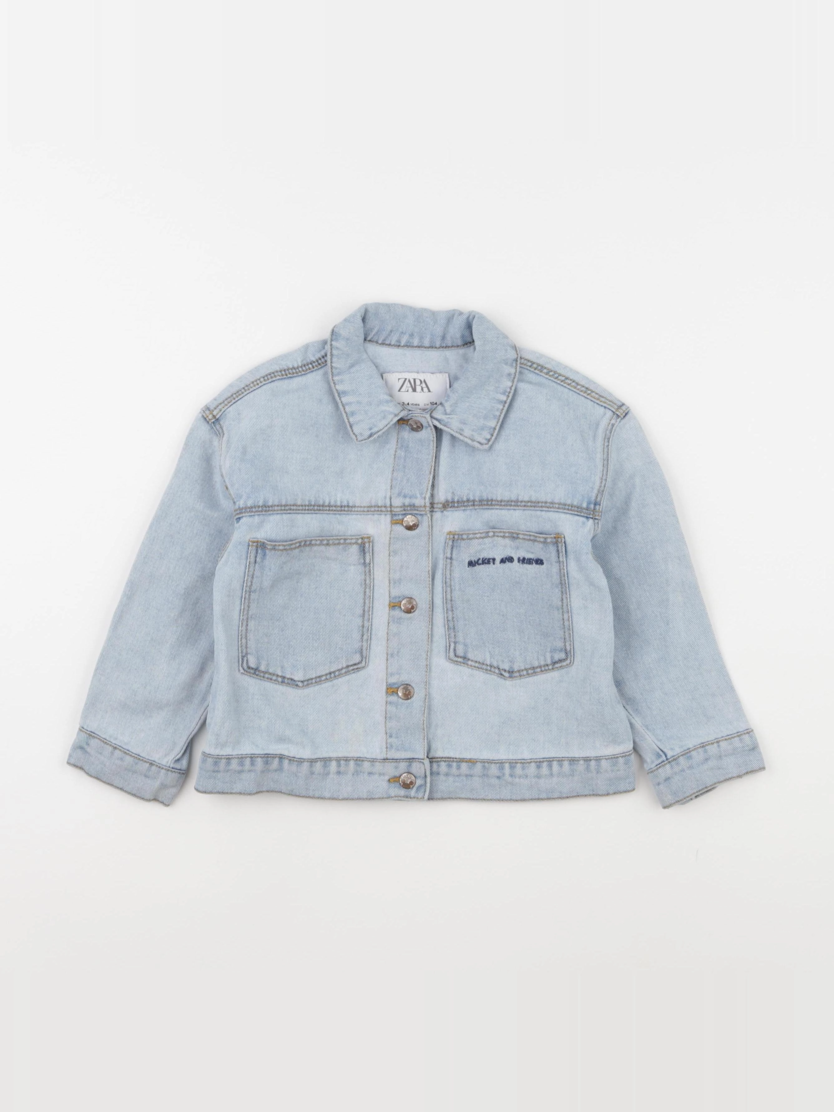 Zara - veste imprimé au dos bleu - 3/4 ans