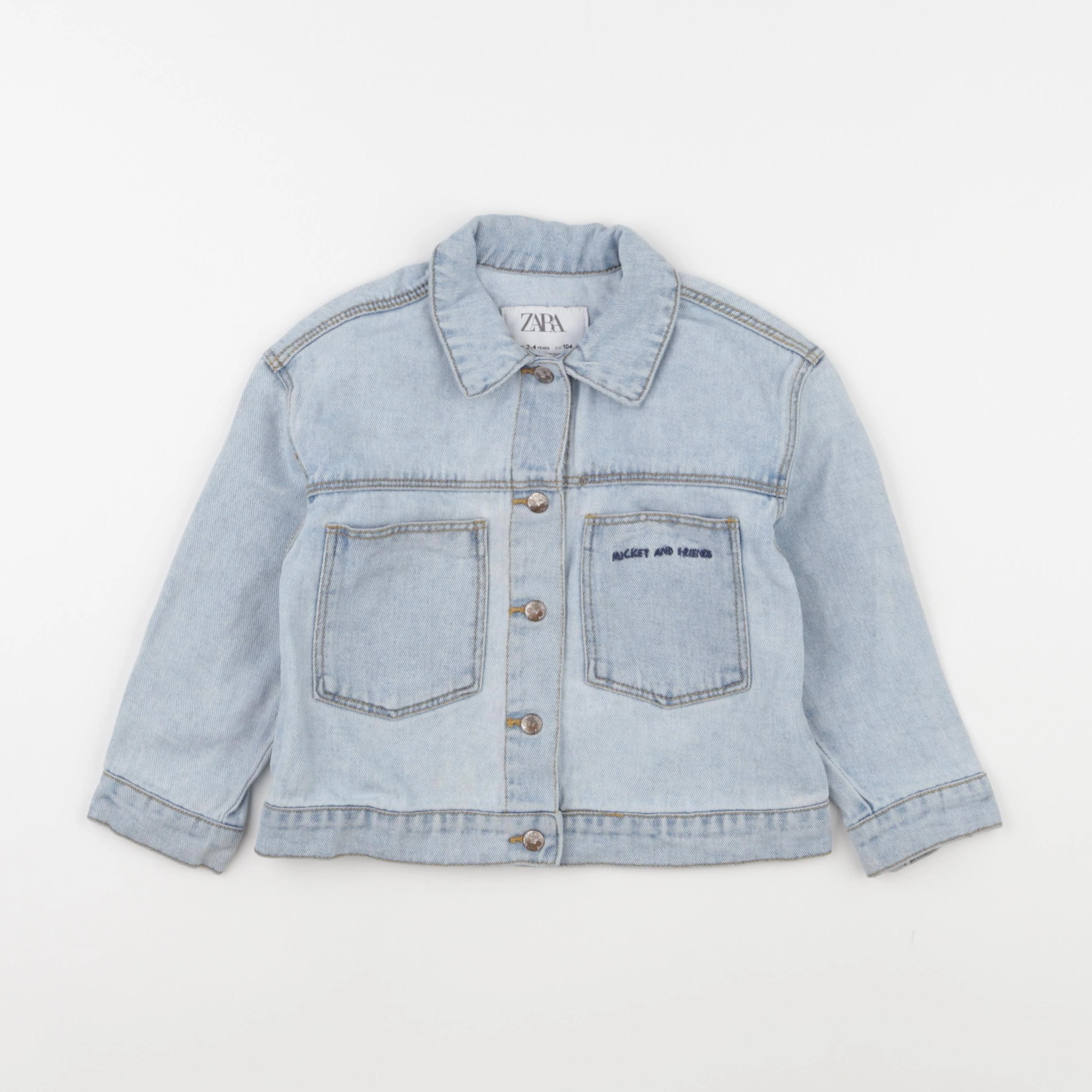 Zara - veste imprimé au dos bleu - 3/4 ans