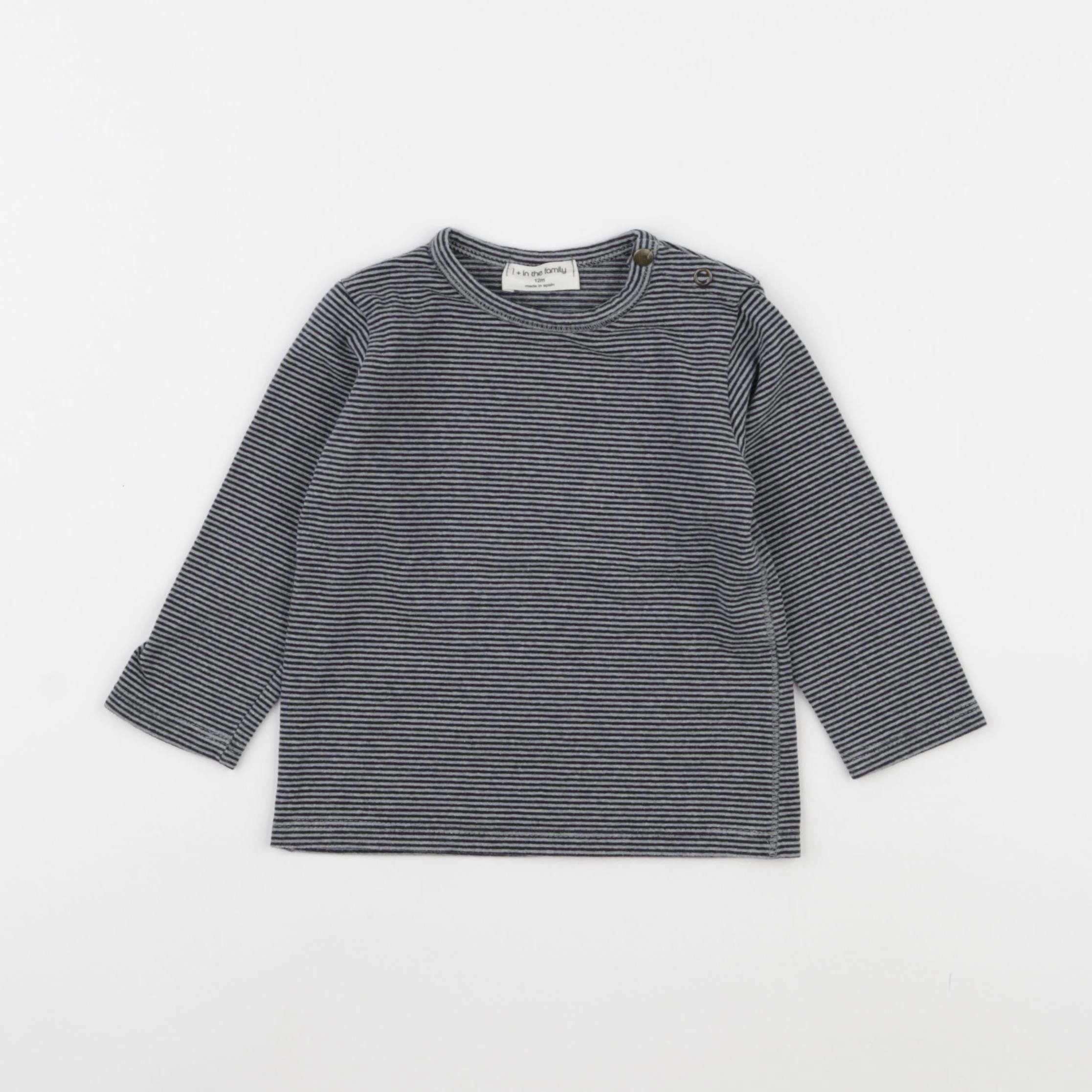 1+ In the family - tee-shirt bleu - 12 mois