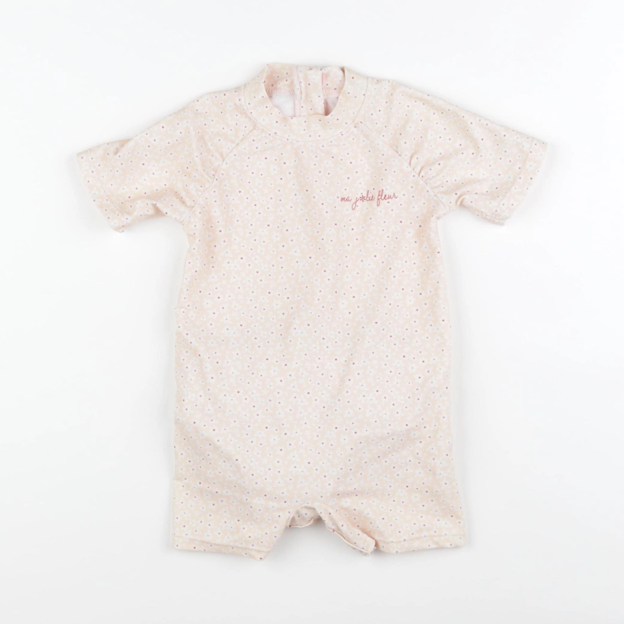 Vertbaudet - combi de bain rose, blanc - 2 ans