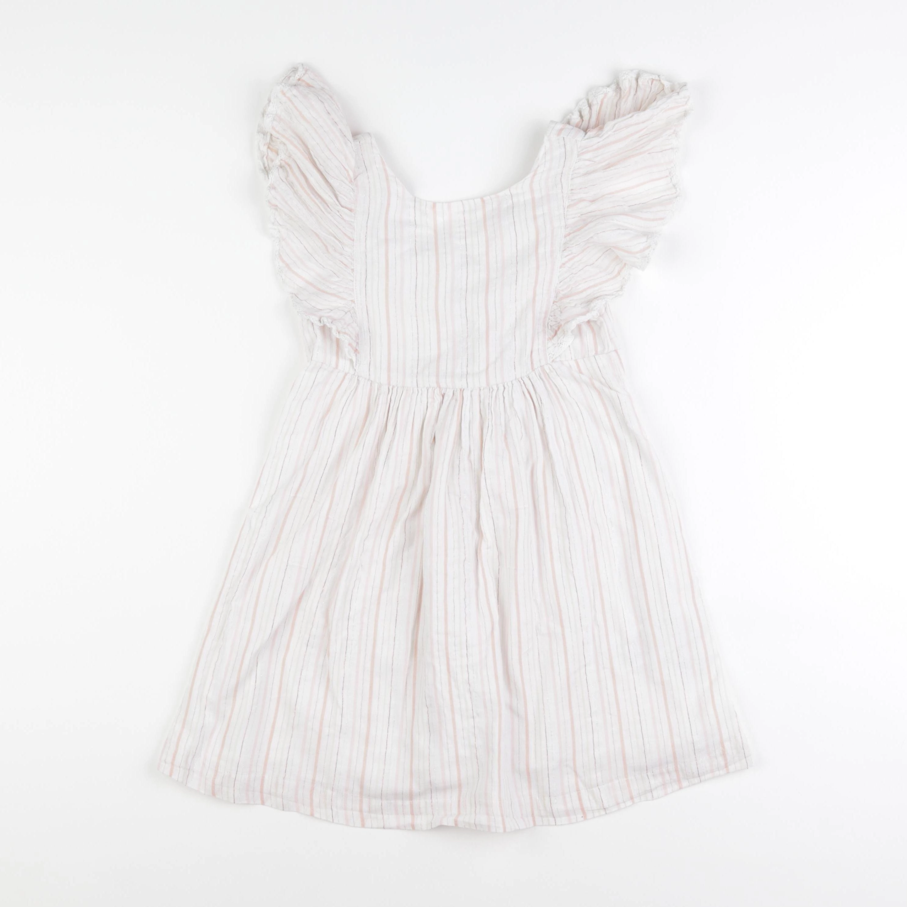 Vertbaudet - robe blanc, rose - 7 ans