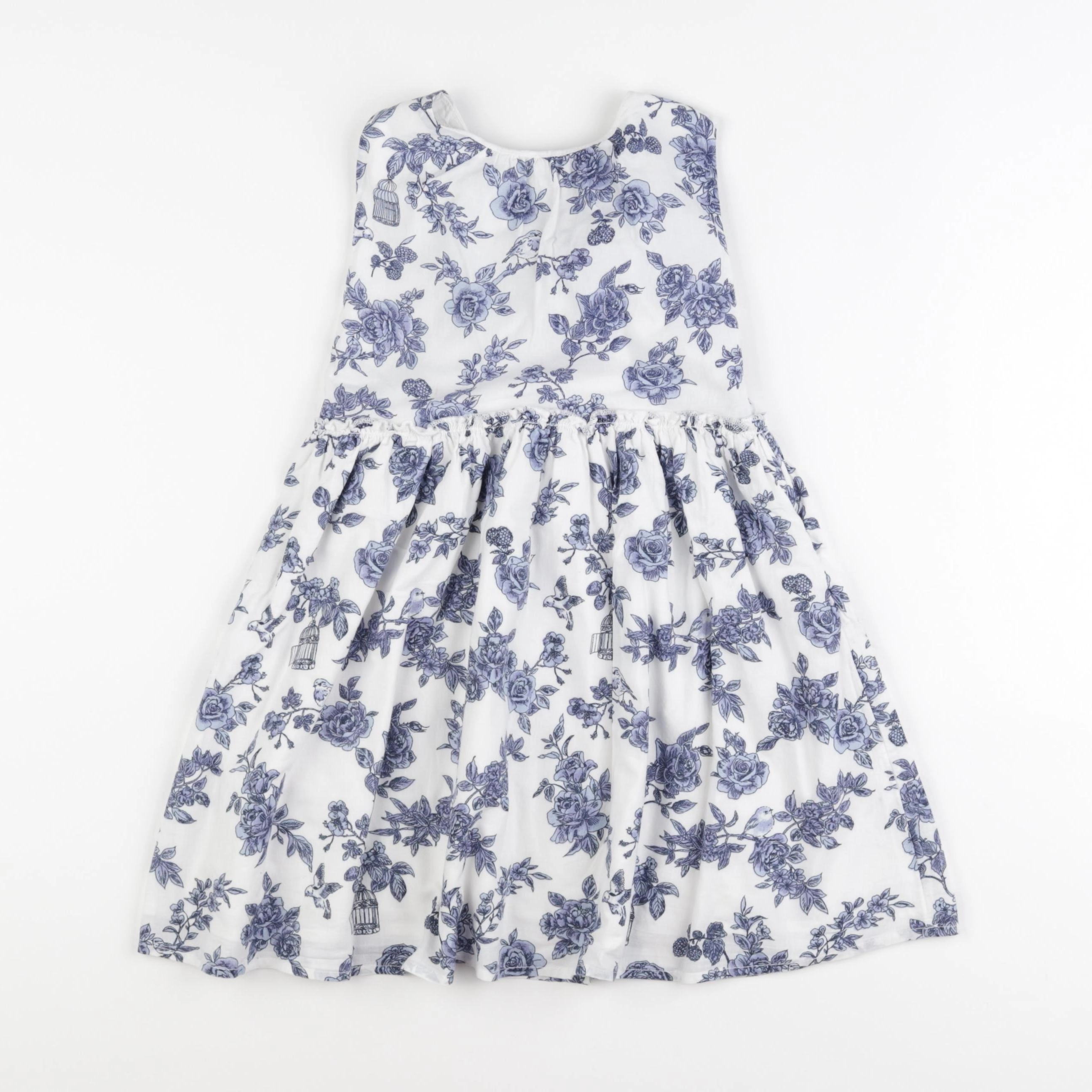 Vertbaudet - robe blanc, bleu - 7 ans