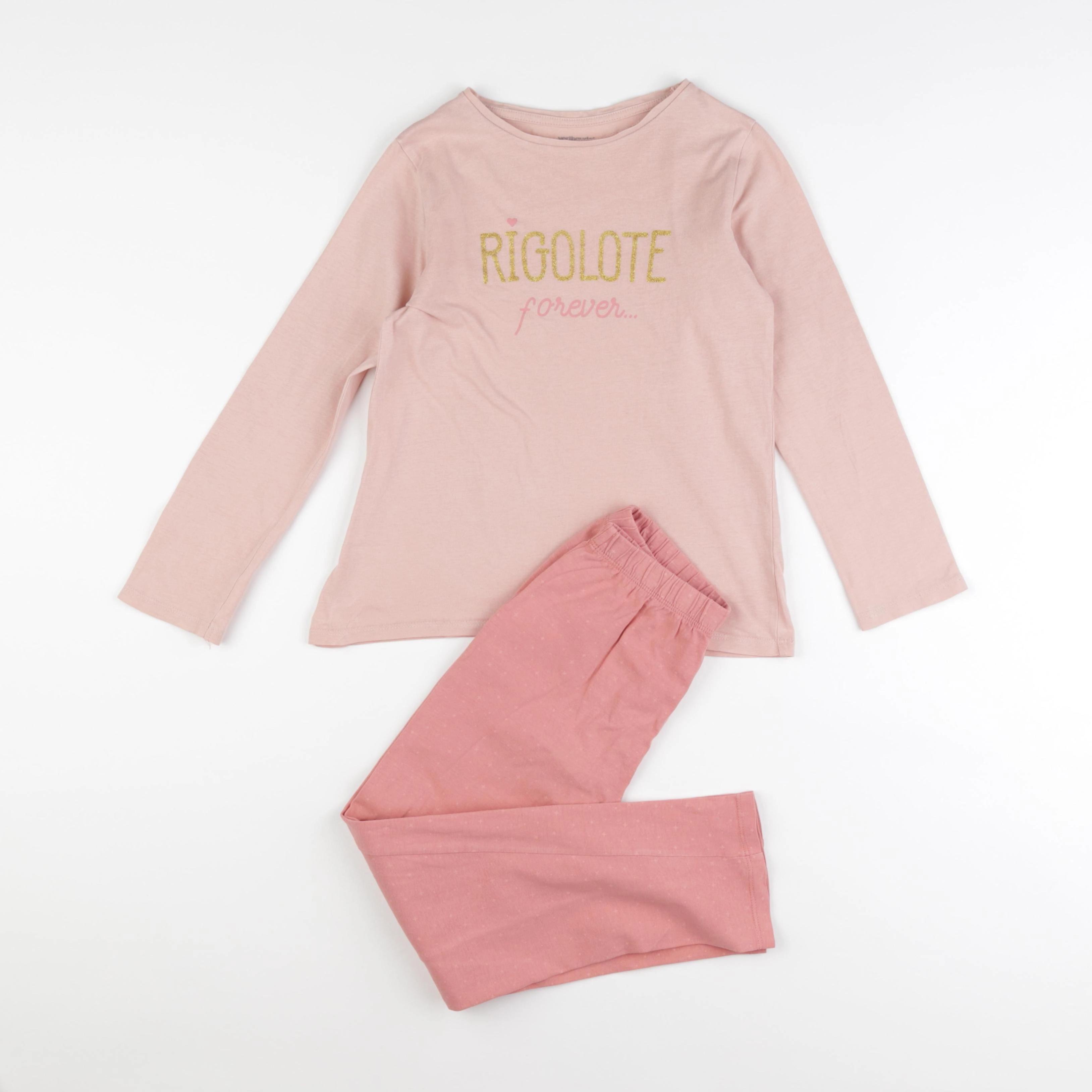 Vertbaudet - pyjama coton rose - 8 ans