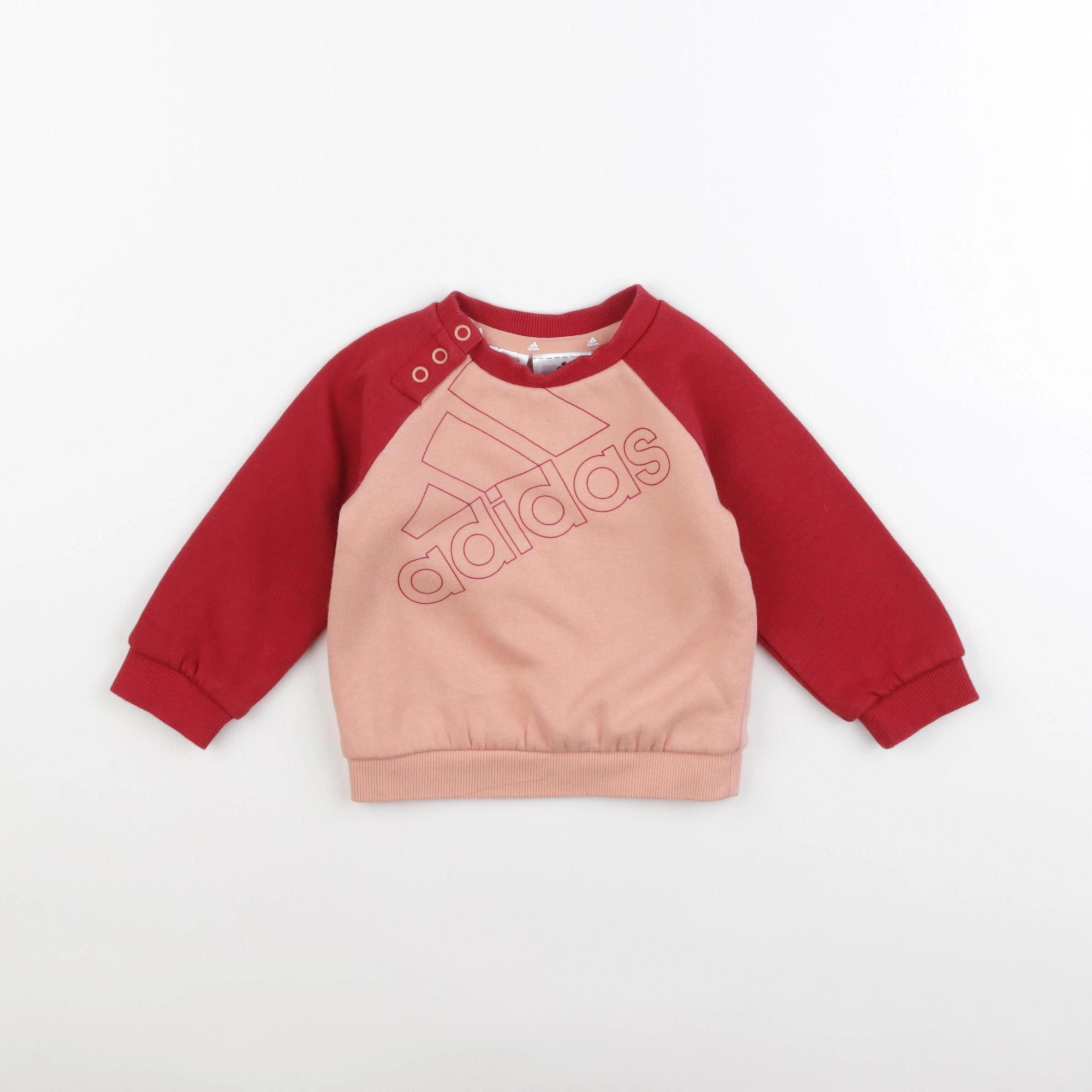 Adidas - sweat rouge, rose - 3/6 mois