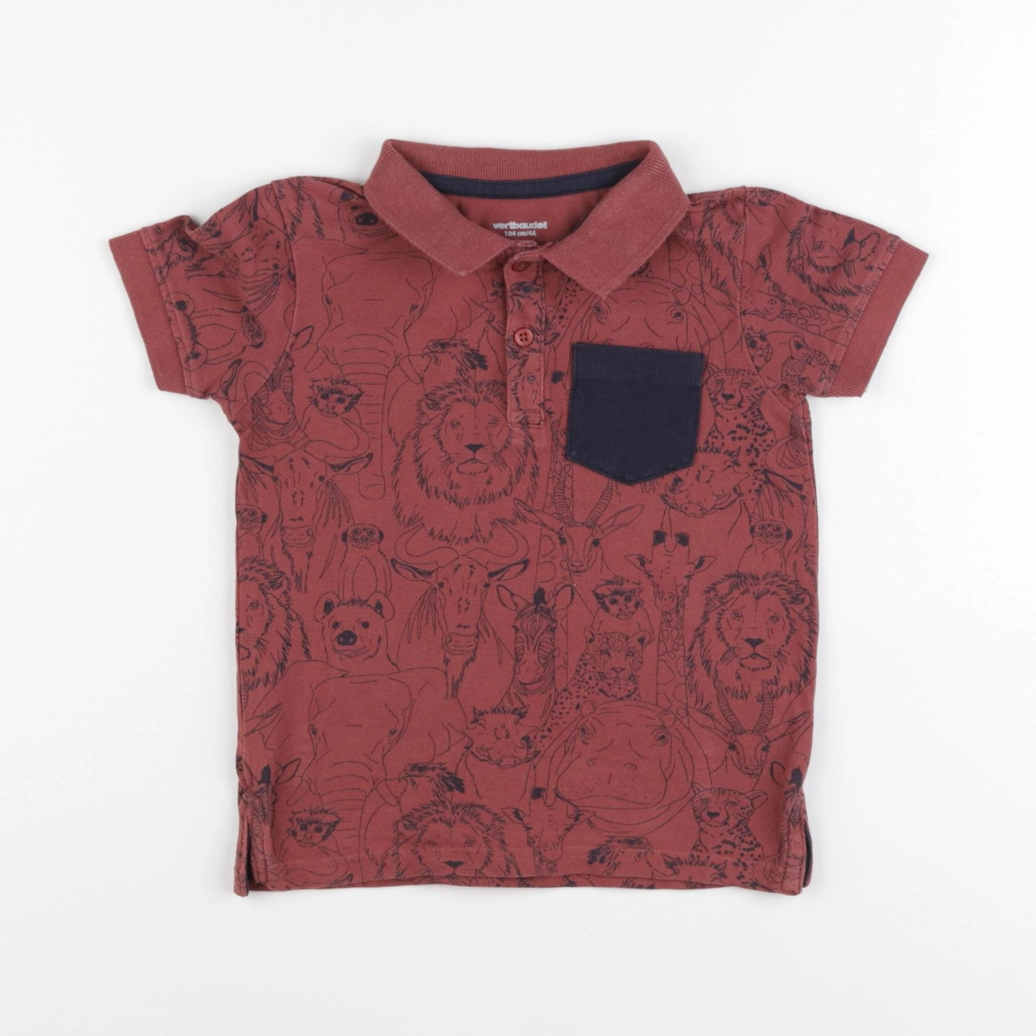 Vertbaudet - polo marron - 4 ans