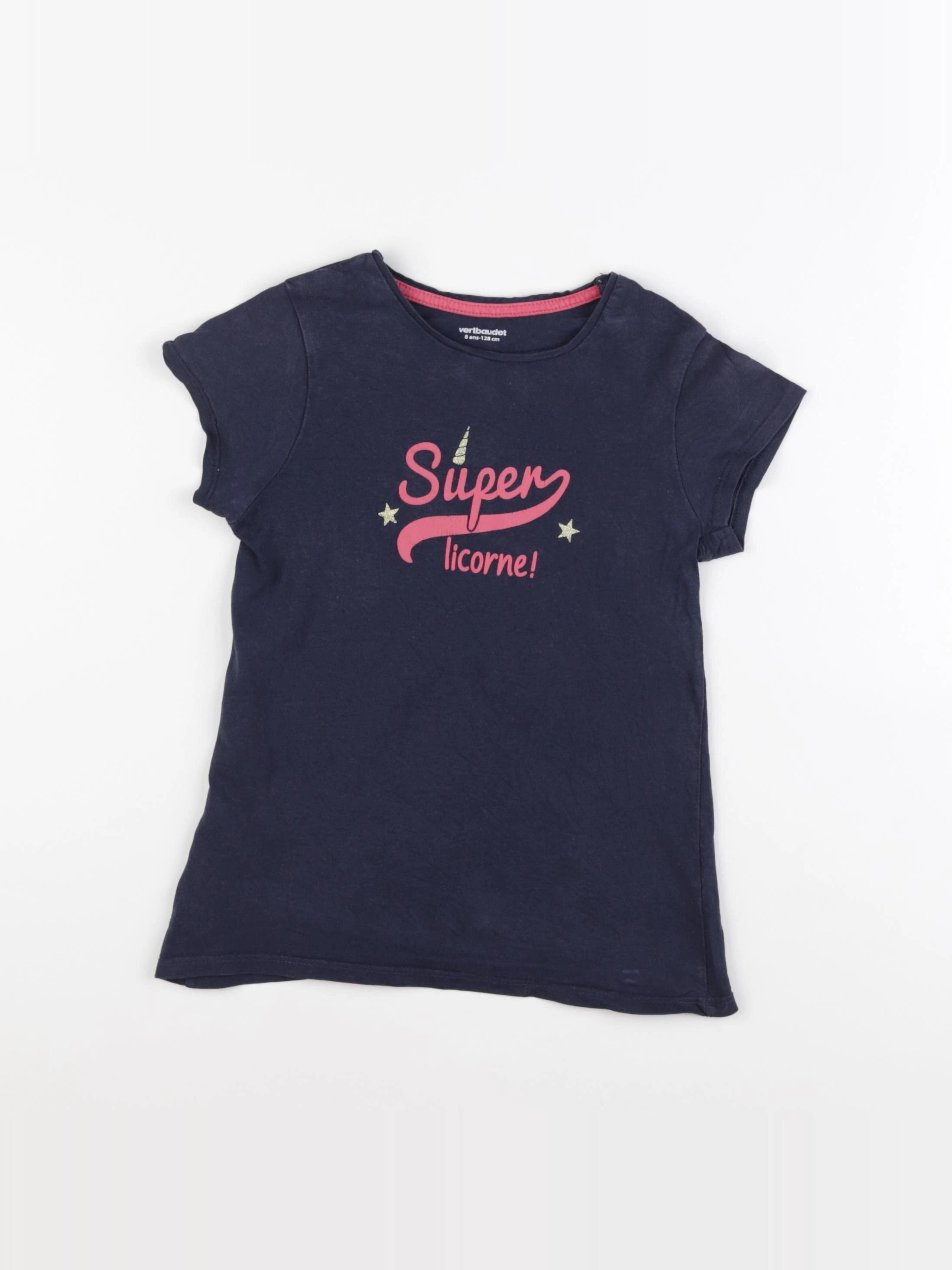 Vertbaudet - tee-shirt bleu - 8 ans