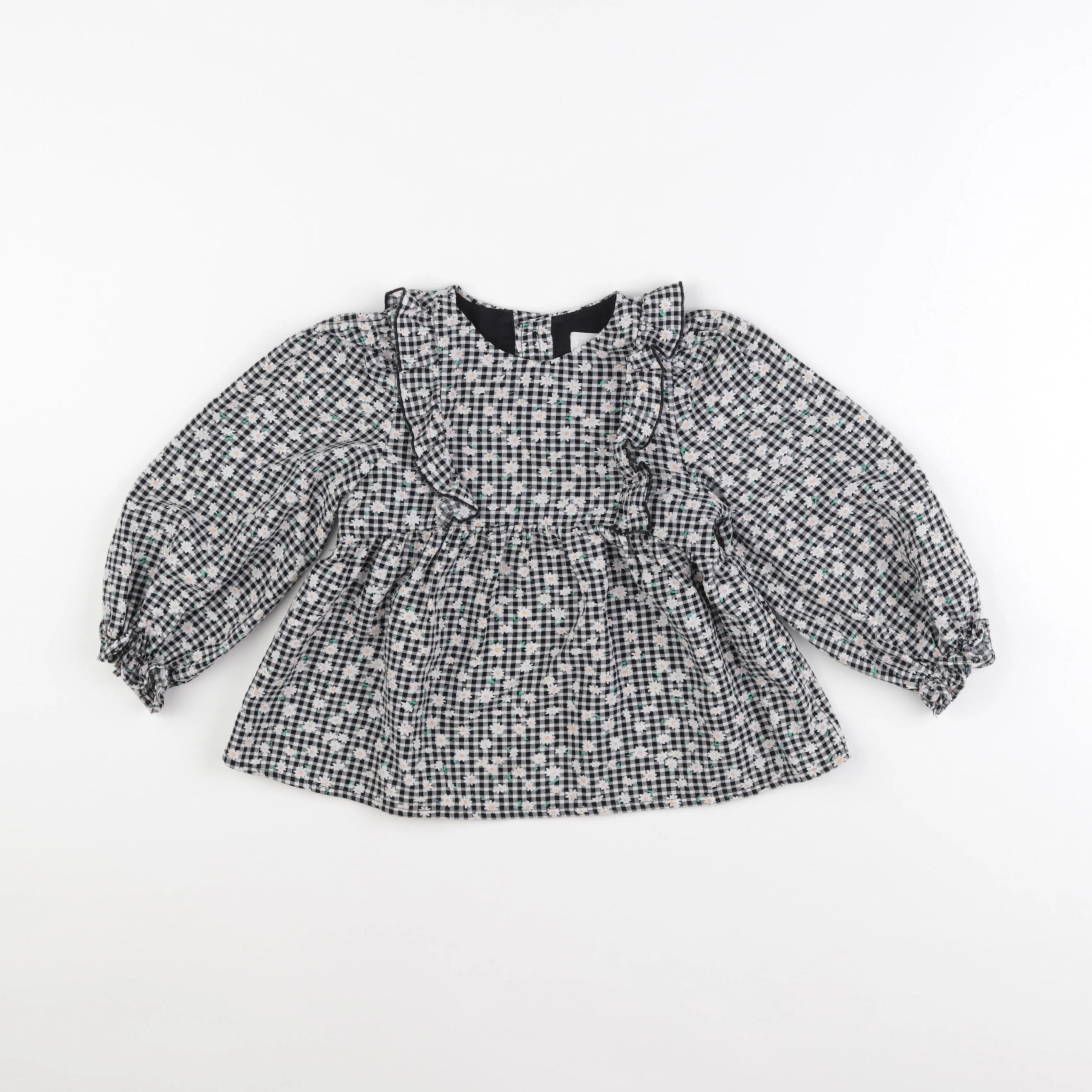 Zara - blouse blanc, noir - 2/3 ans