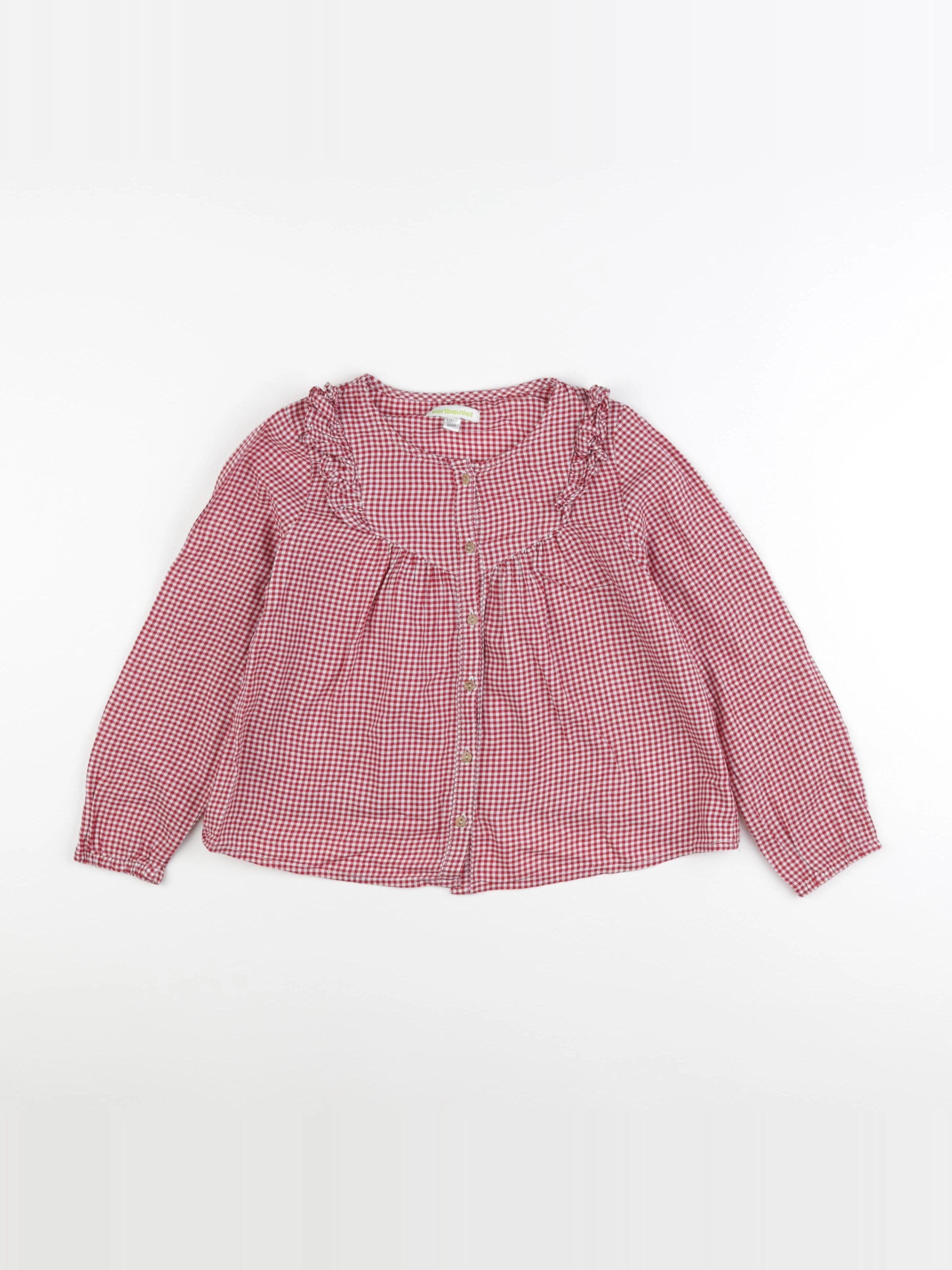 Vertbaudet - blouse blanc, rouge - 8 ans