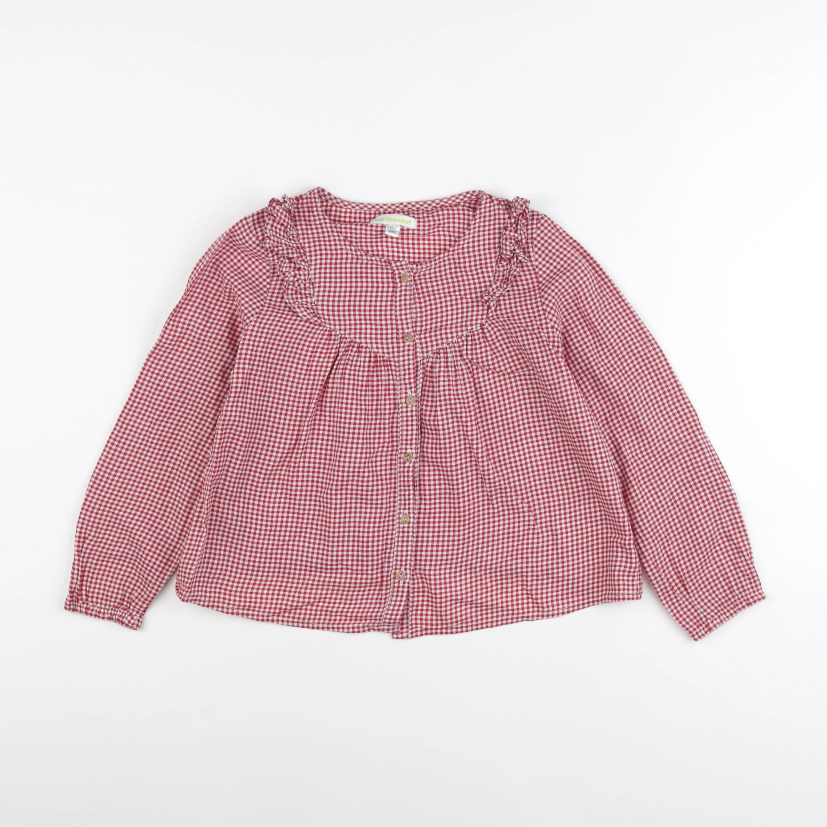 Vertbaudet - blouse blanc, rouge - 8 ans